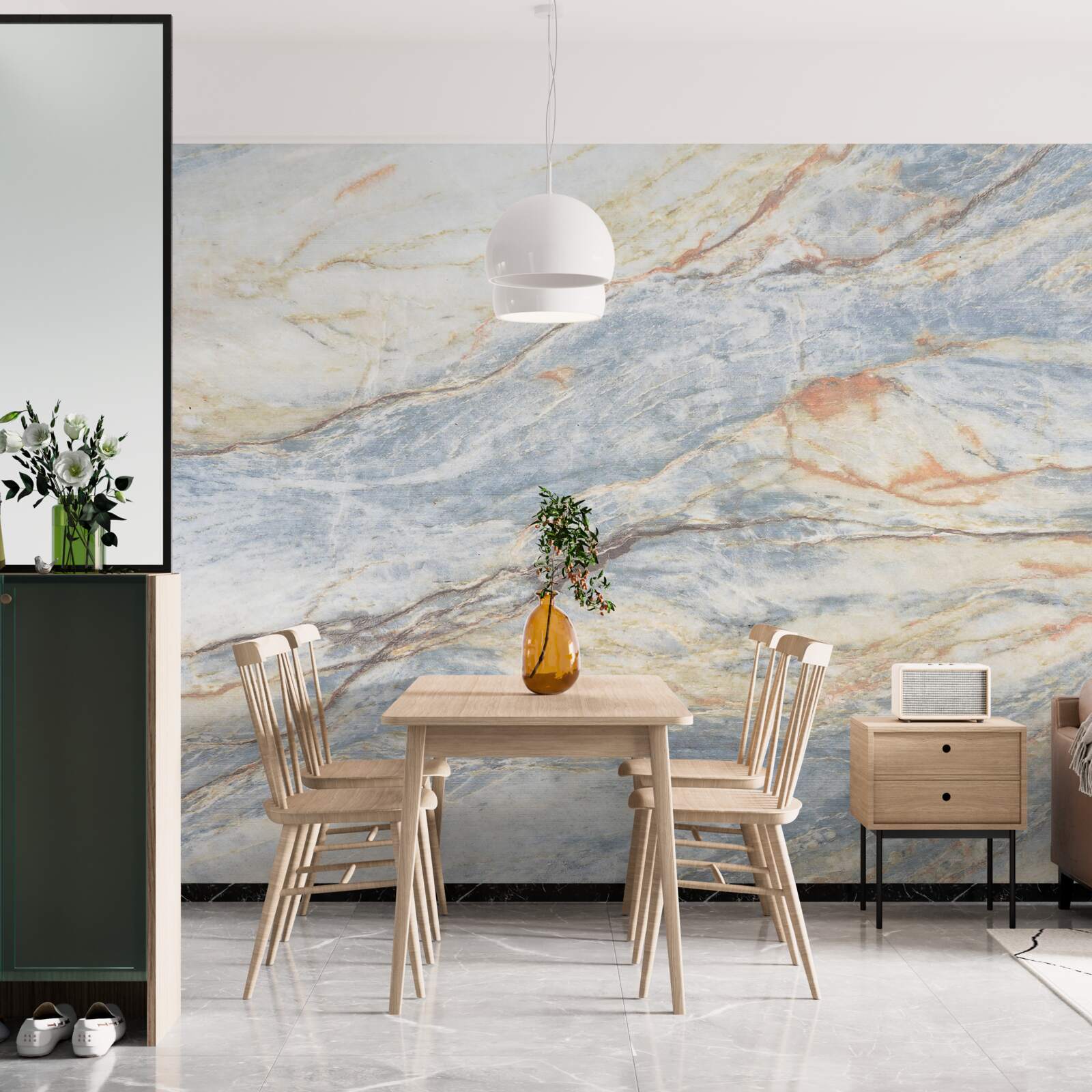 Fotobehang grijsachtig marmer