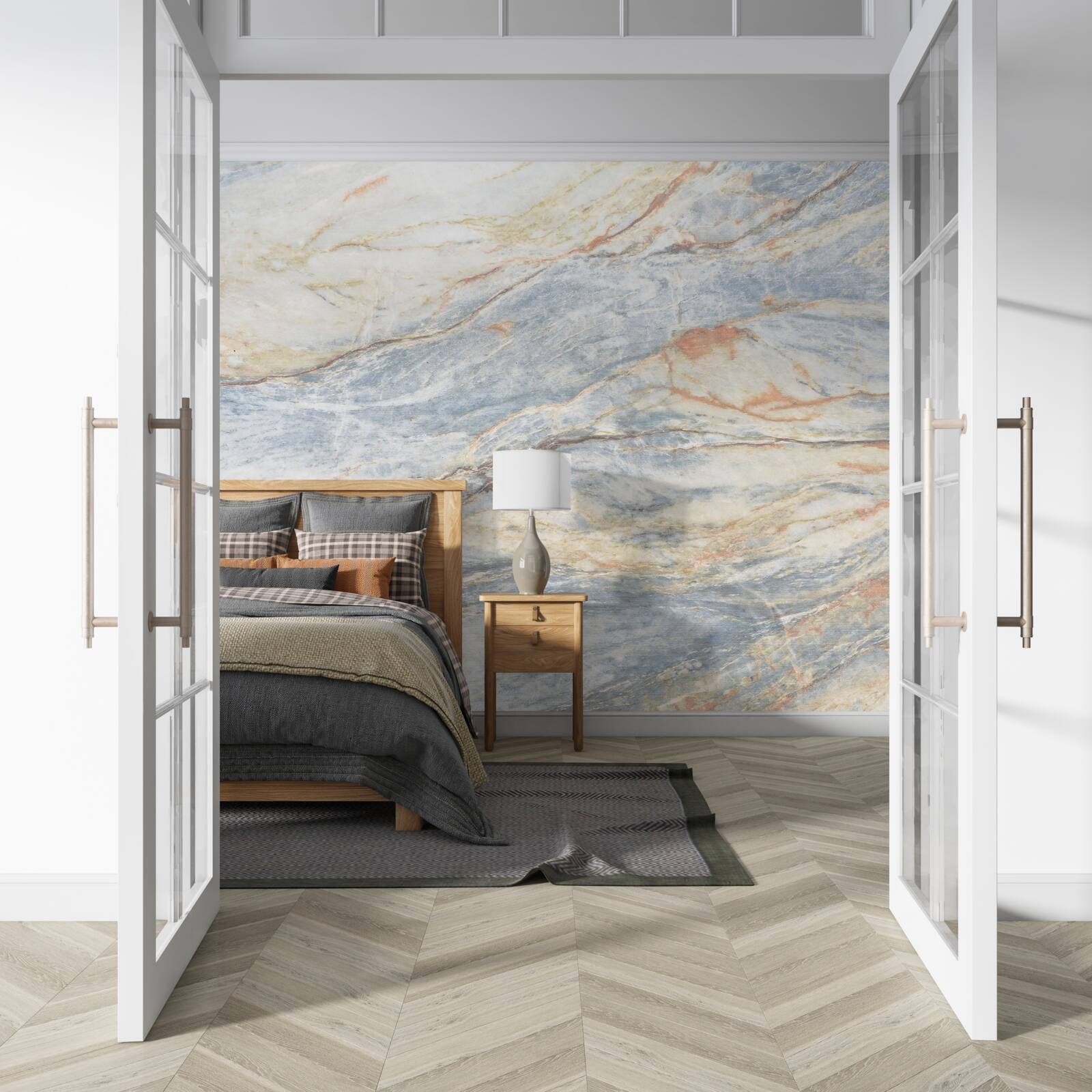 Fotobehang grijsachtig marmer