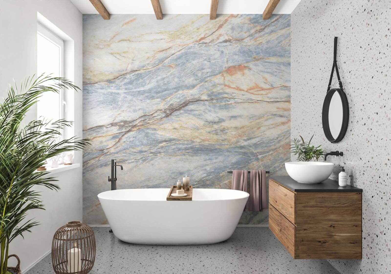 Fotobehang grijsachtig marmer