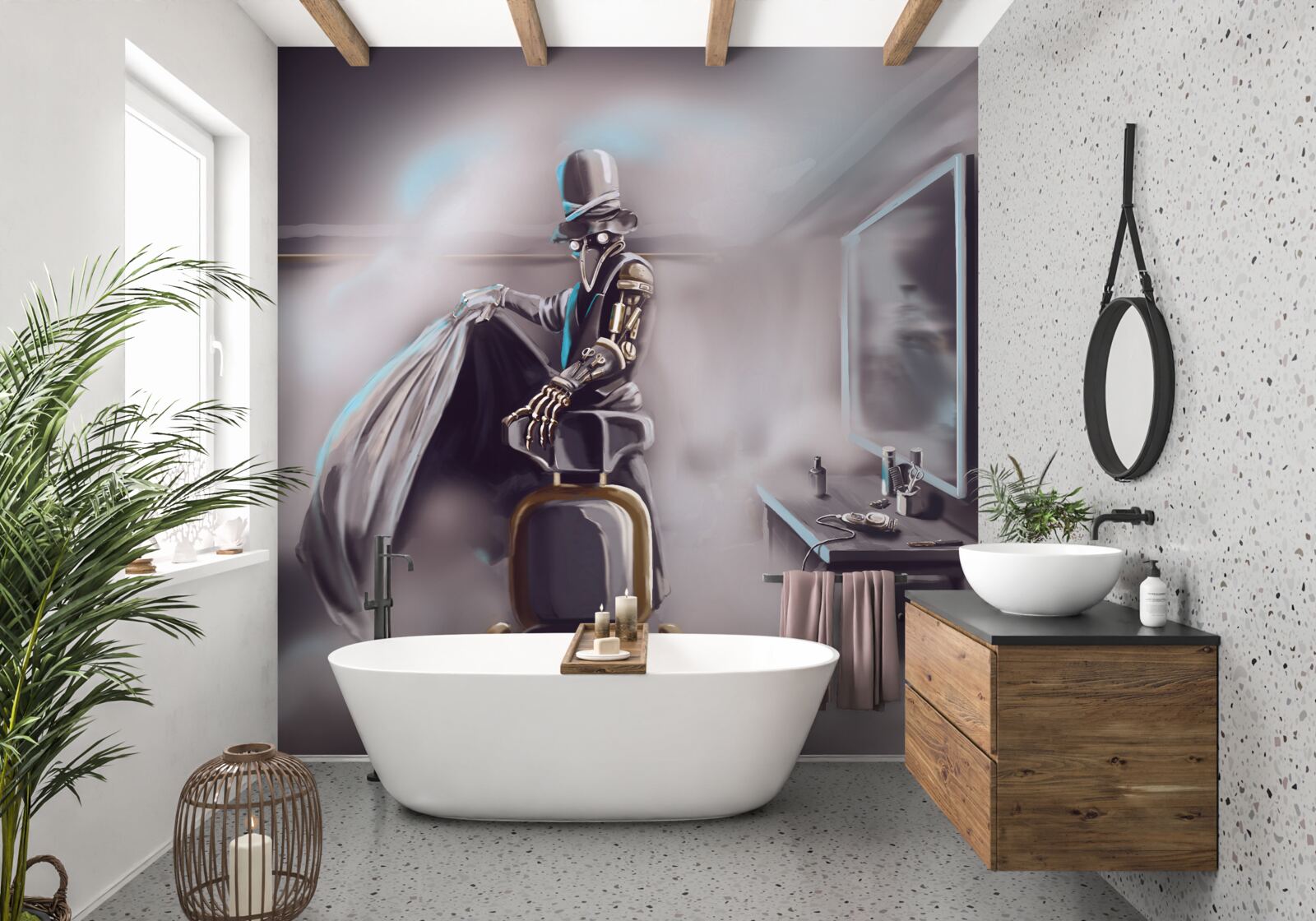 Fotobehang een stylist in het tijdperk van de vloek