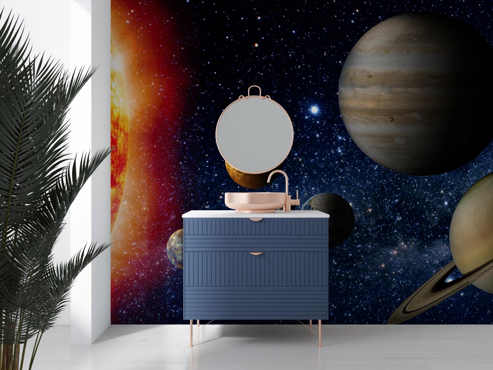 Fotobehang processiebeweging van de planeten rond de zon