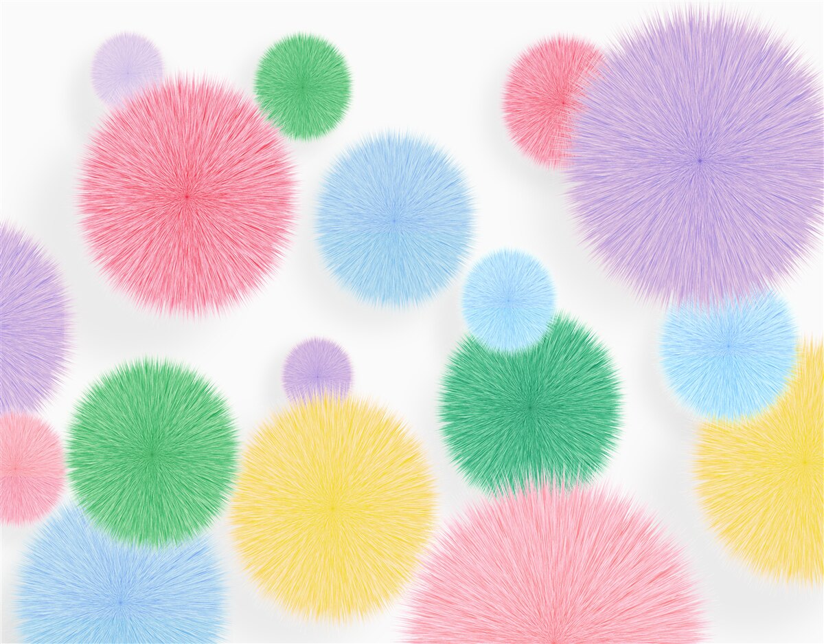 Fotobehang gekleurde cirkels op een lichte achtergrond