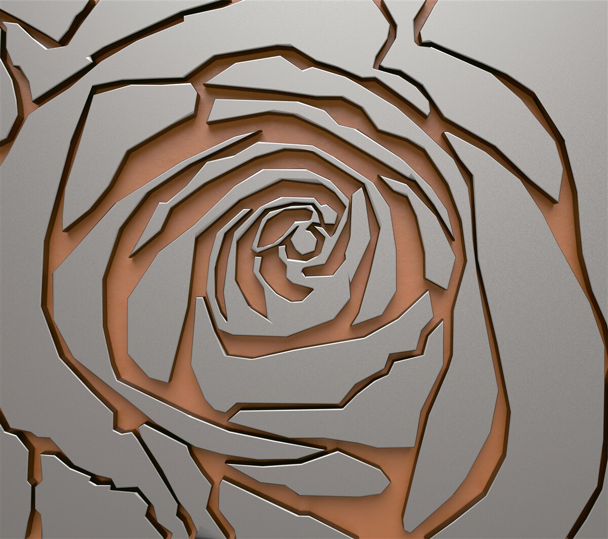 Fotobehang grijze roos van staal