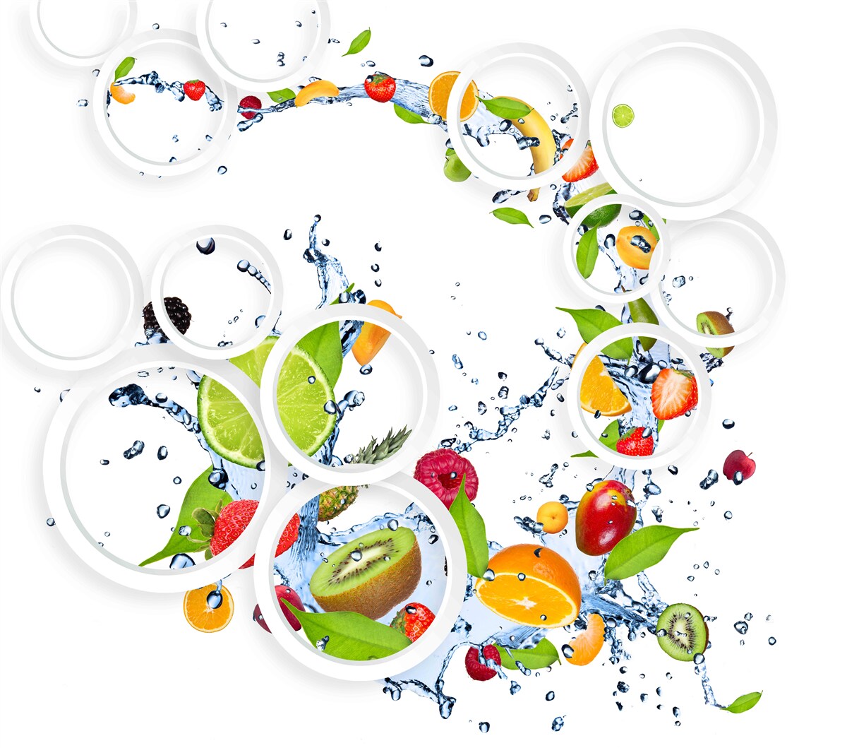 Fotobehang fruit en witte rondheid