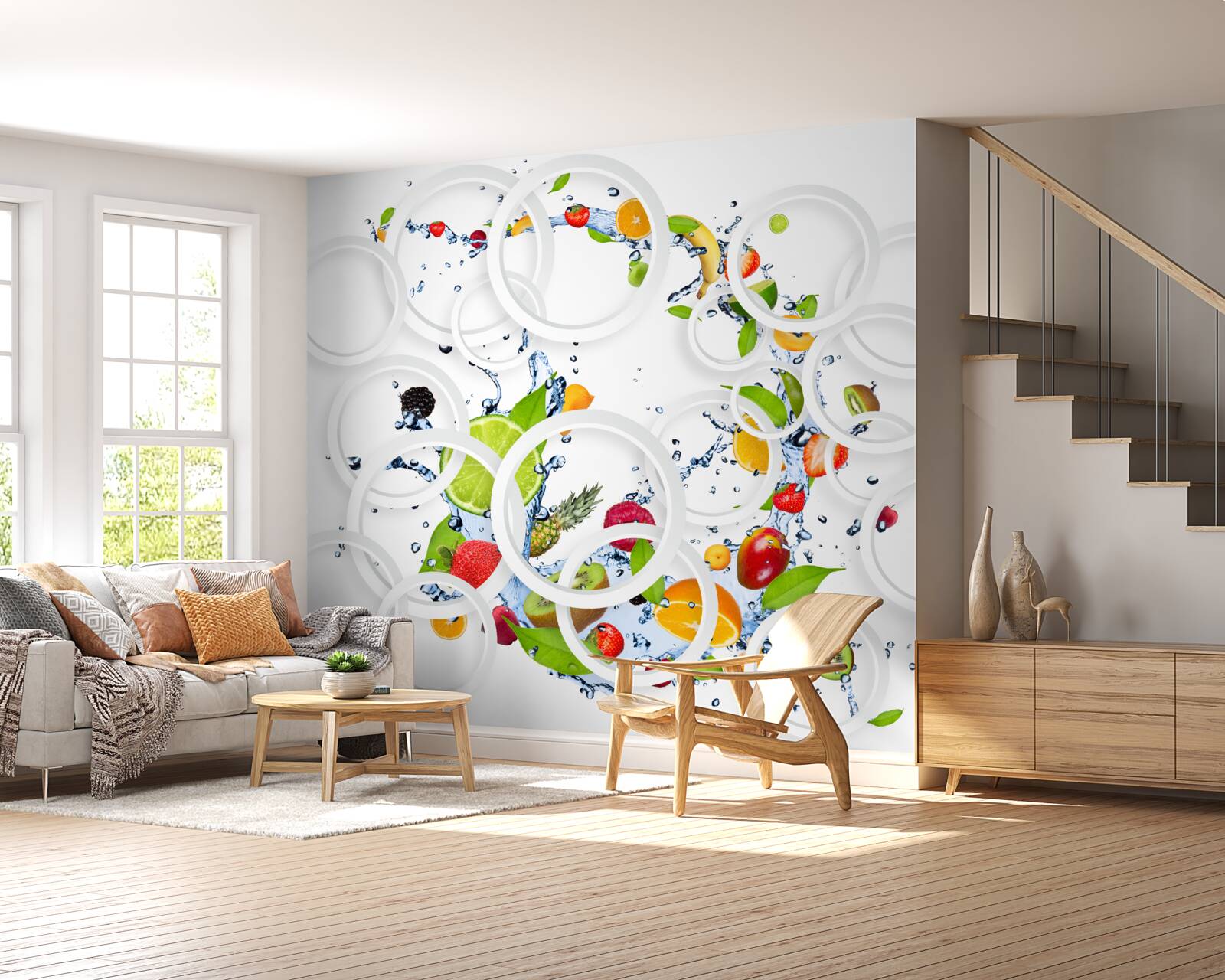 Fotobehang de vruchten en bessen verzadigd zijn met vocht