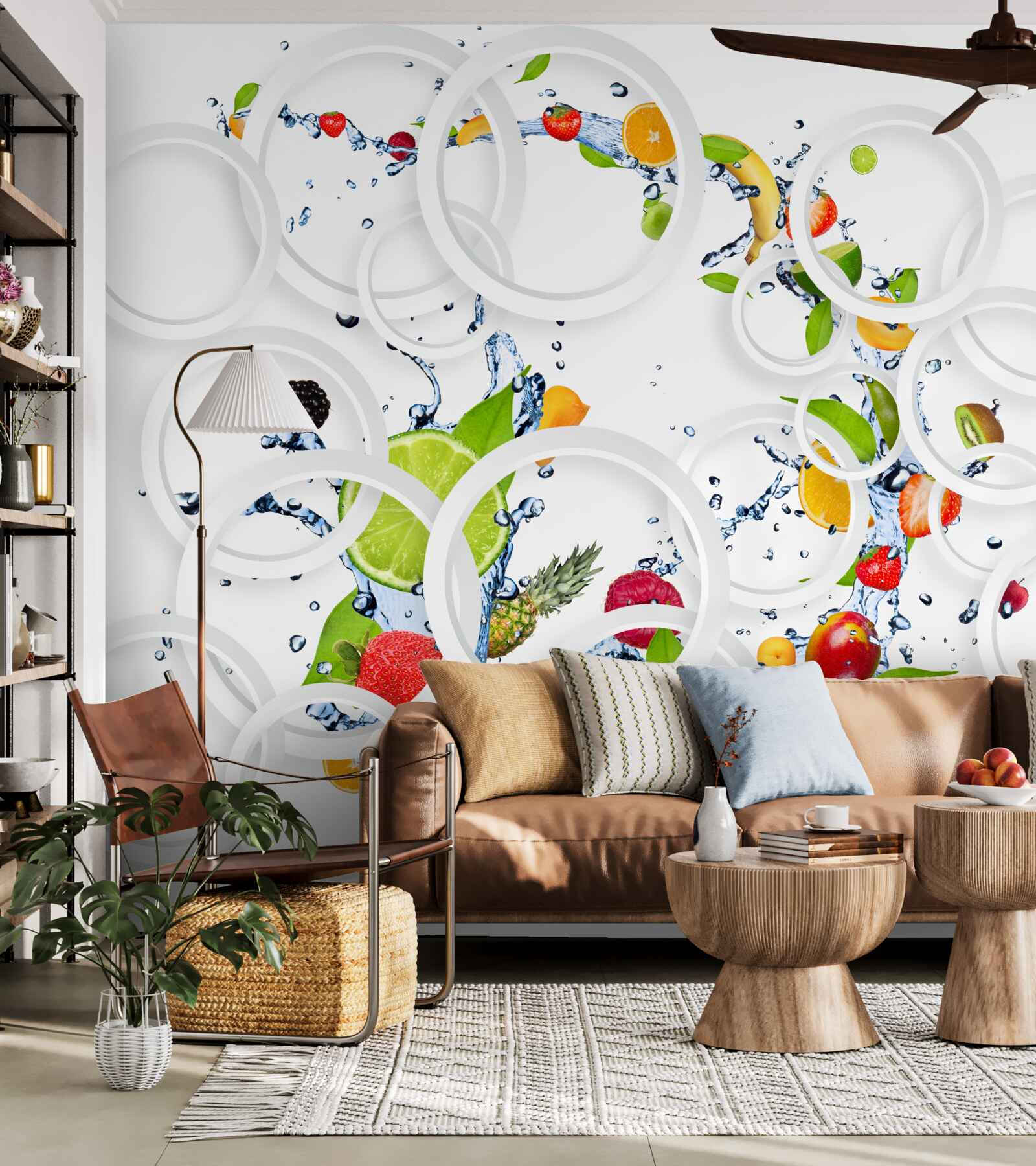 Fotobehang de vruchten en bessen verzadigd zijn met vocht