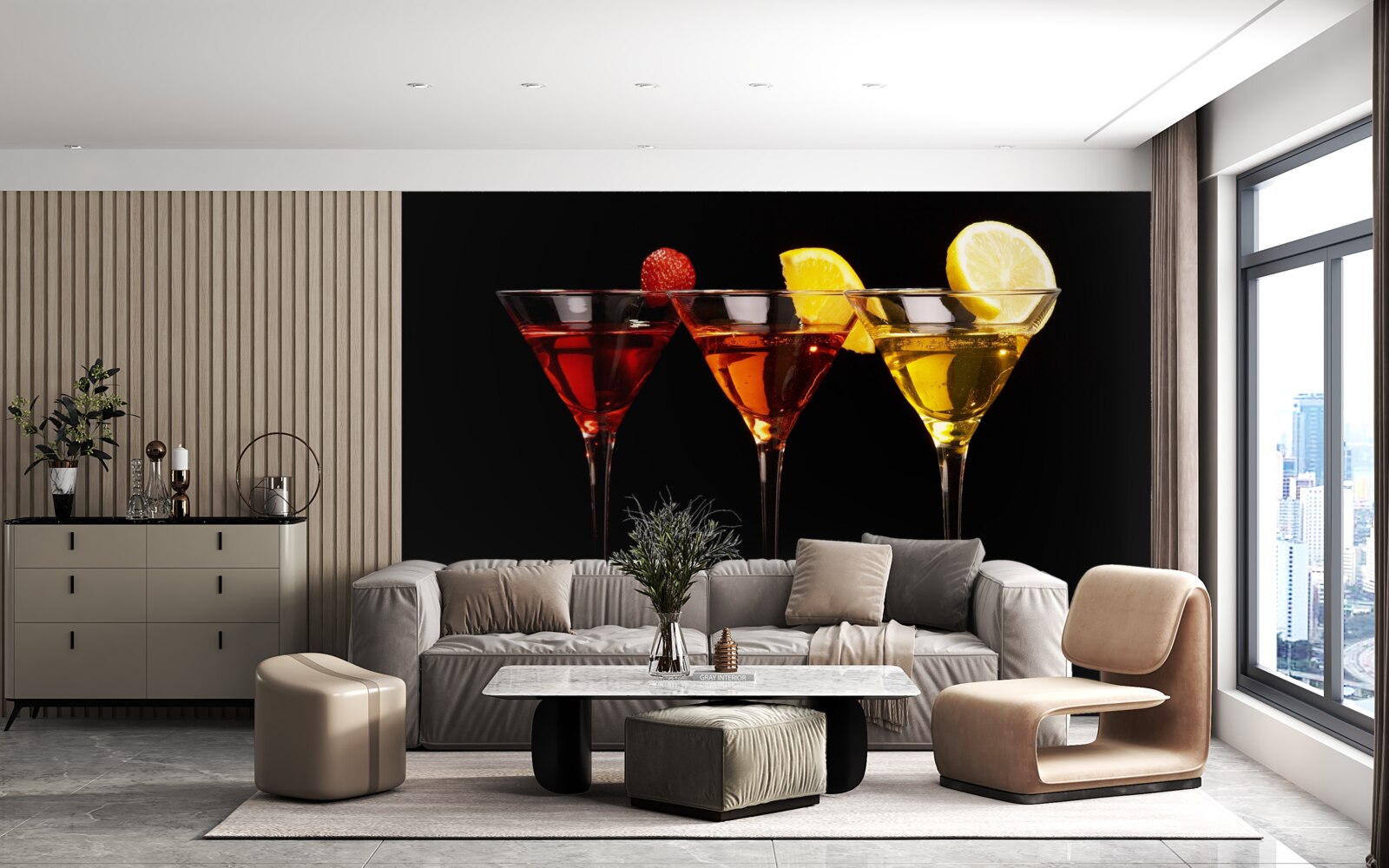 Fotobehang de esthetiek van de cocktail