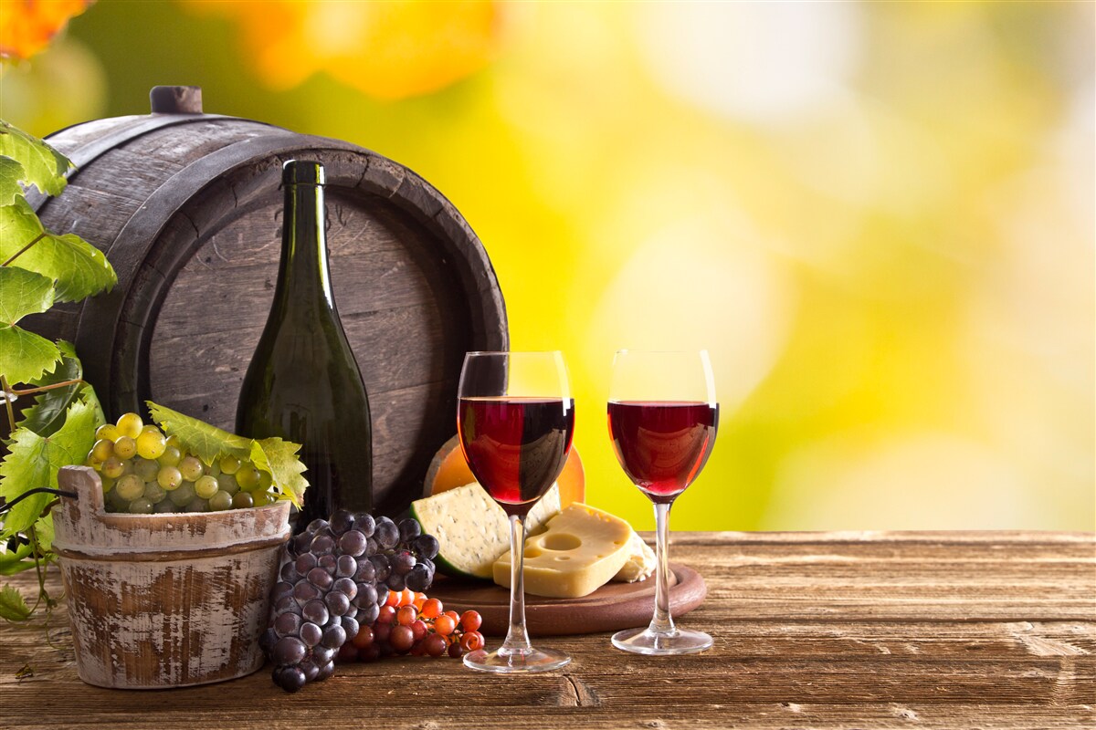 Fotobehang vat wijn