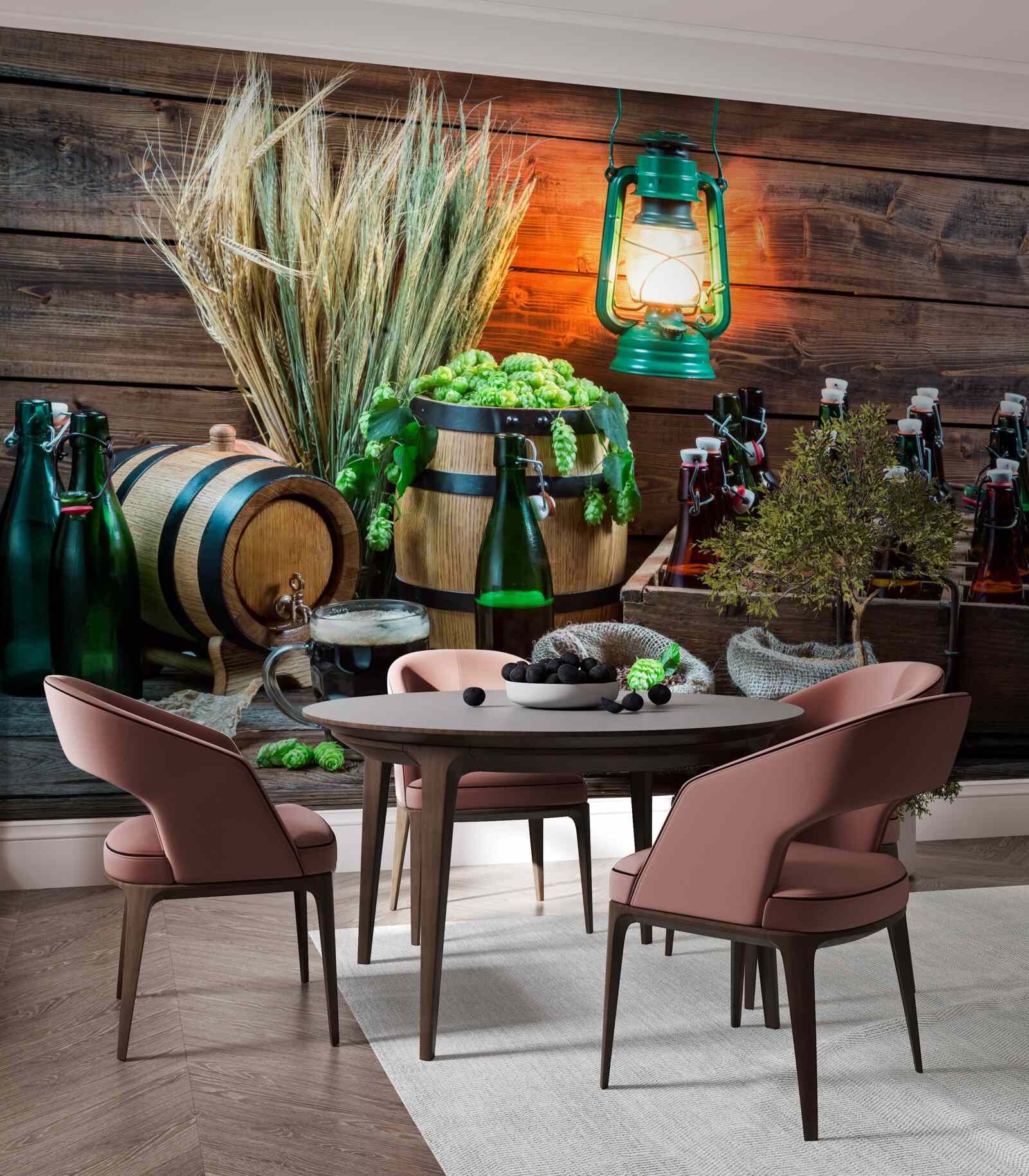 Fotobehang grondstoffen voor bierproductie