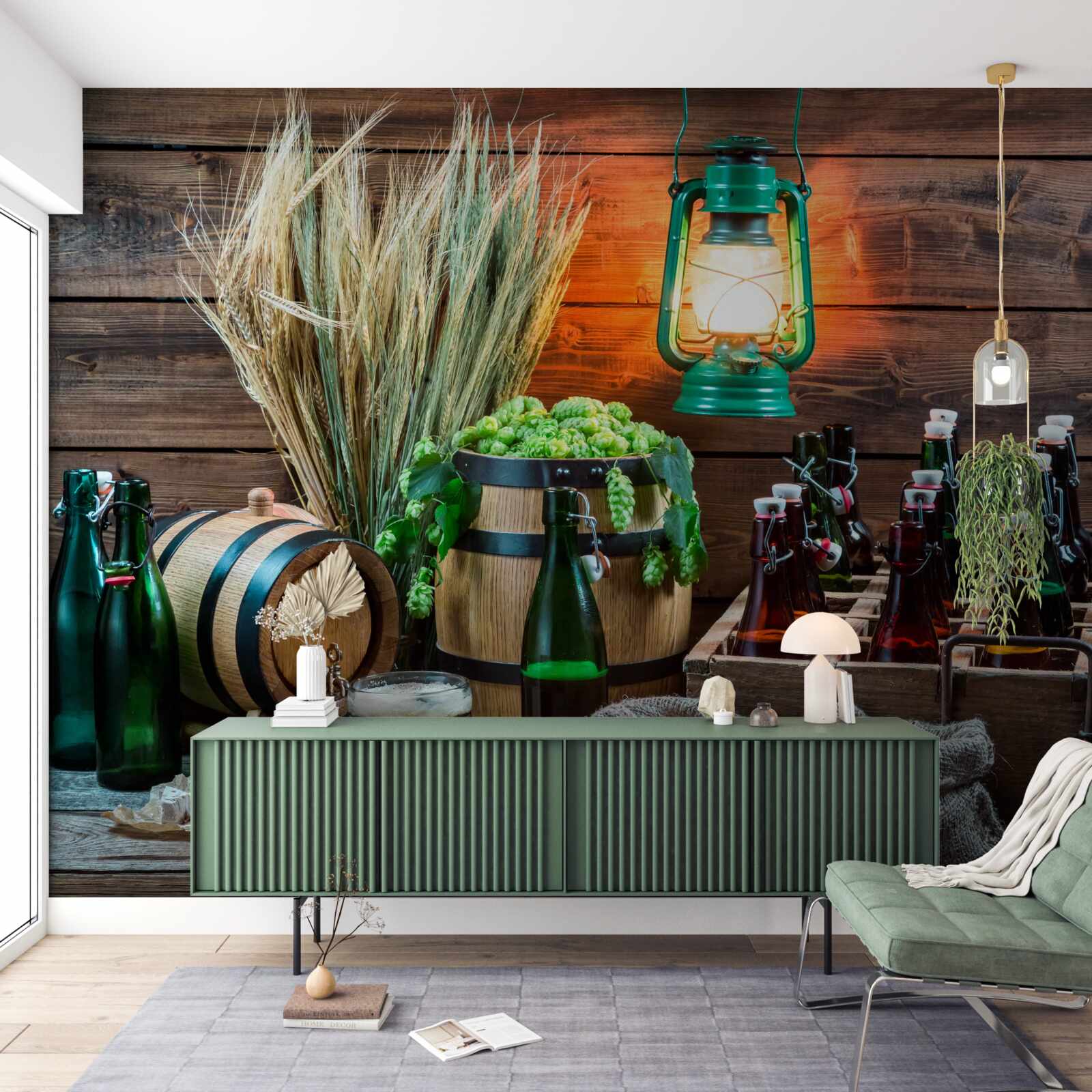 Fotobehang grondstoffen voor bierproductie