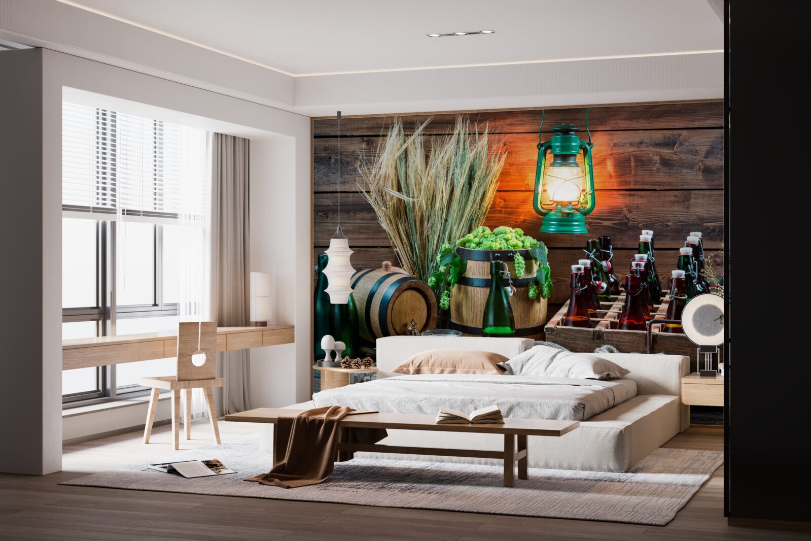 Fotobehang grondstoffen voor bierproductie