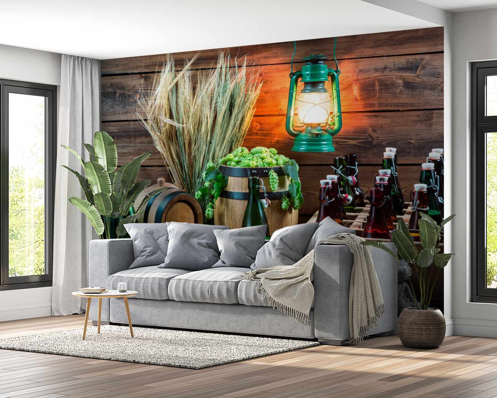 Fotobehang grondstoffen voor bierproductie