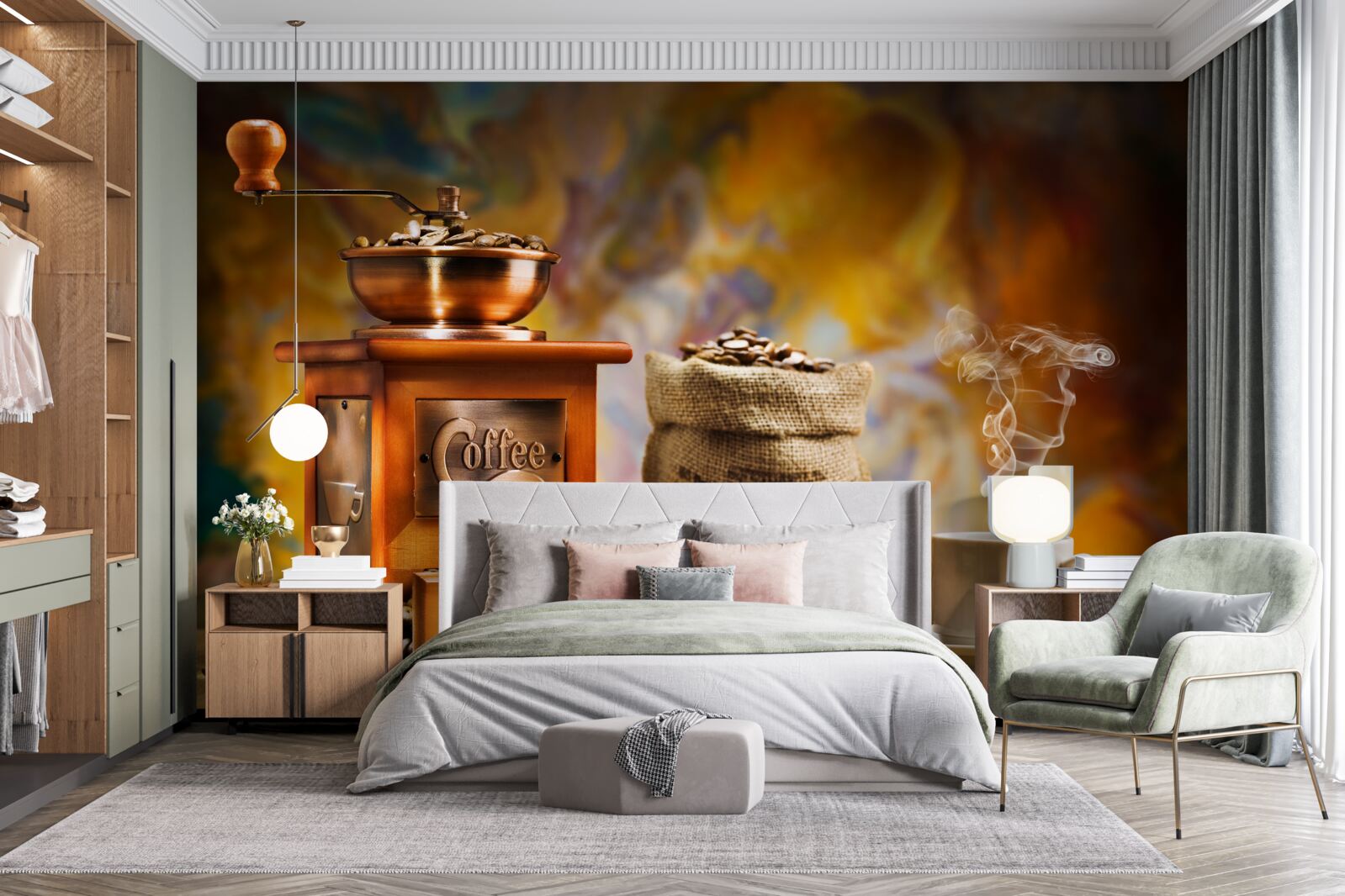 Fotobehang procedure voor de bereiding van koffiedranken