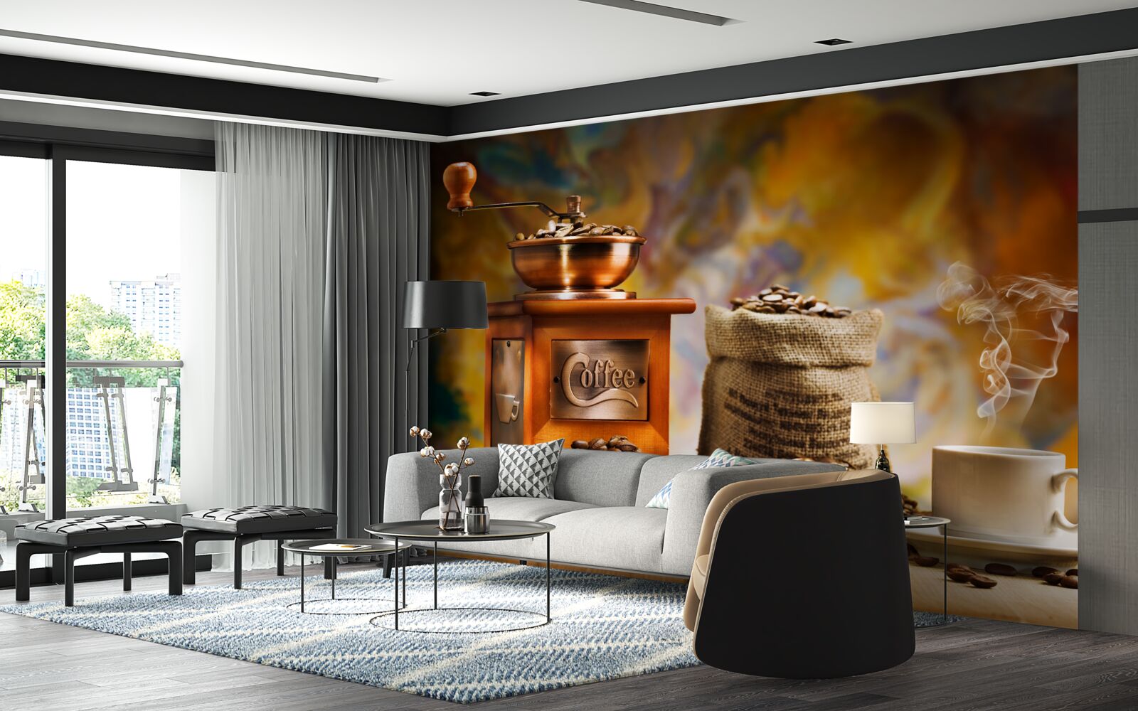 Fotobehang procedure voor de bereiding van koffiedranken