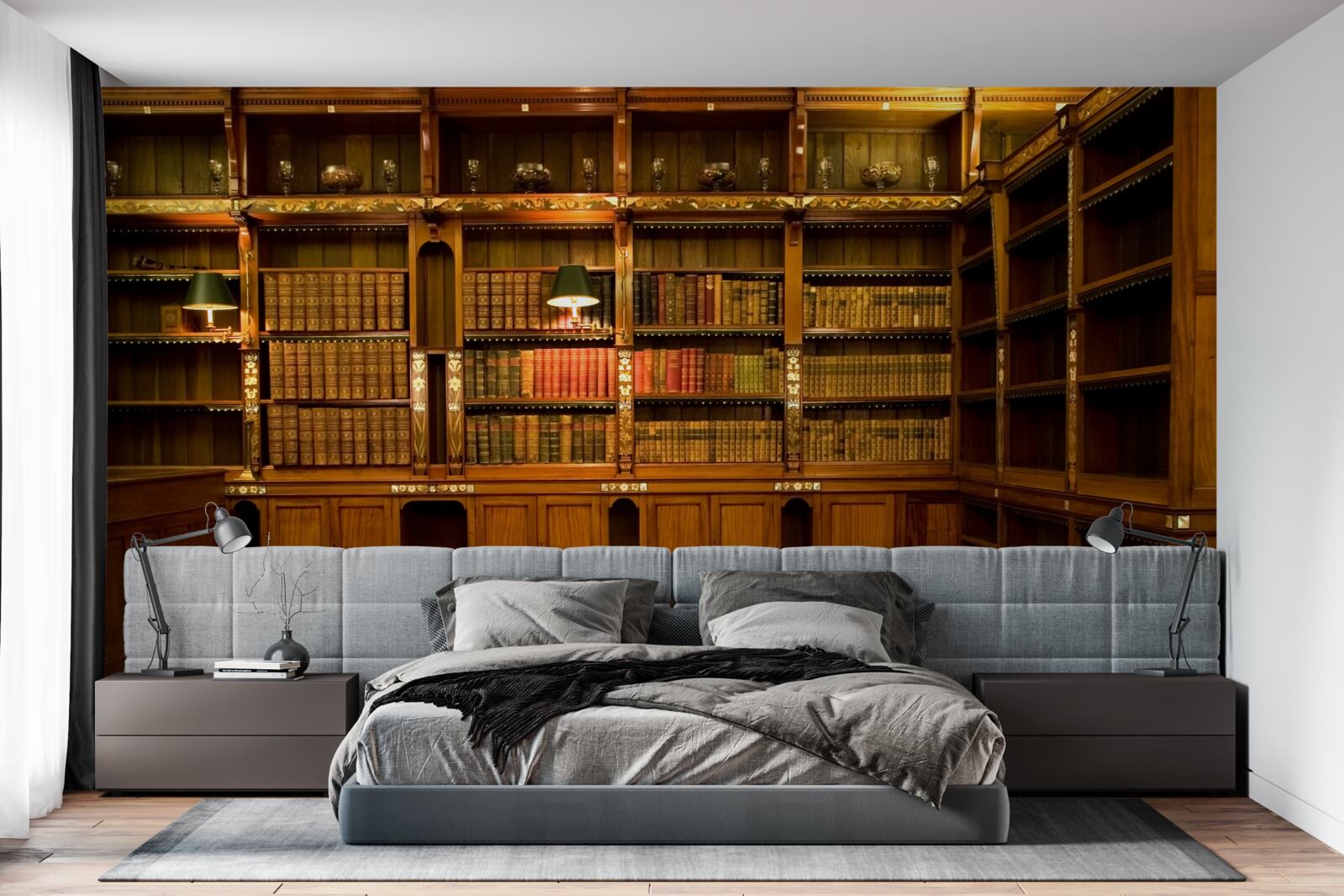 Fotobehang bibliotheek vol oude boeken