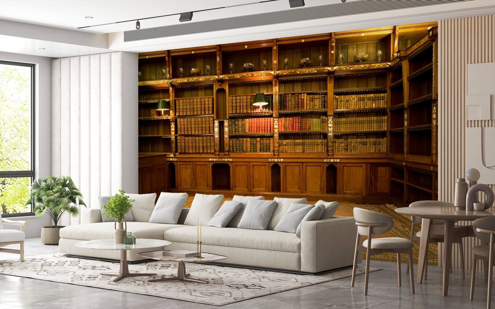 Fotobehang bibliotheek vol oude boeken