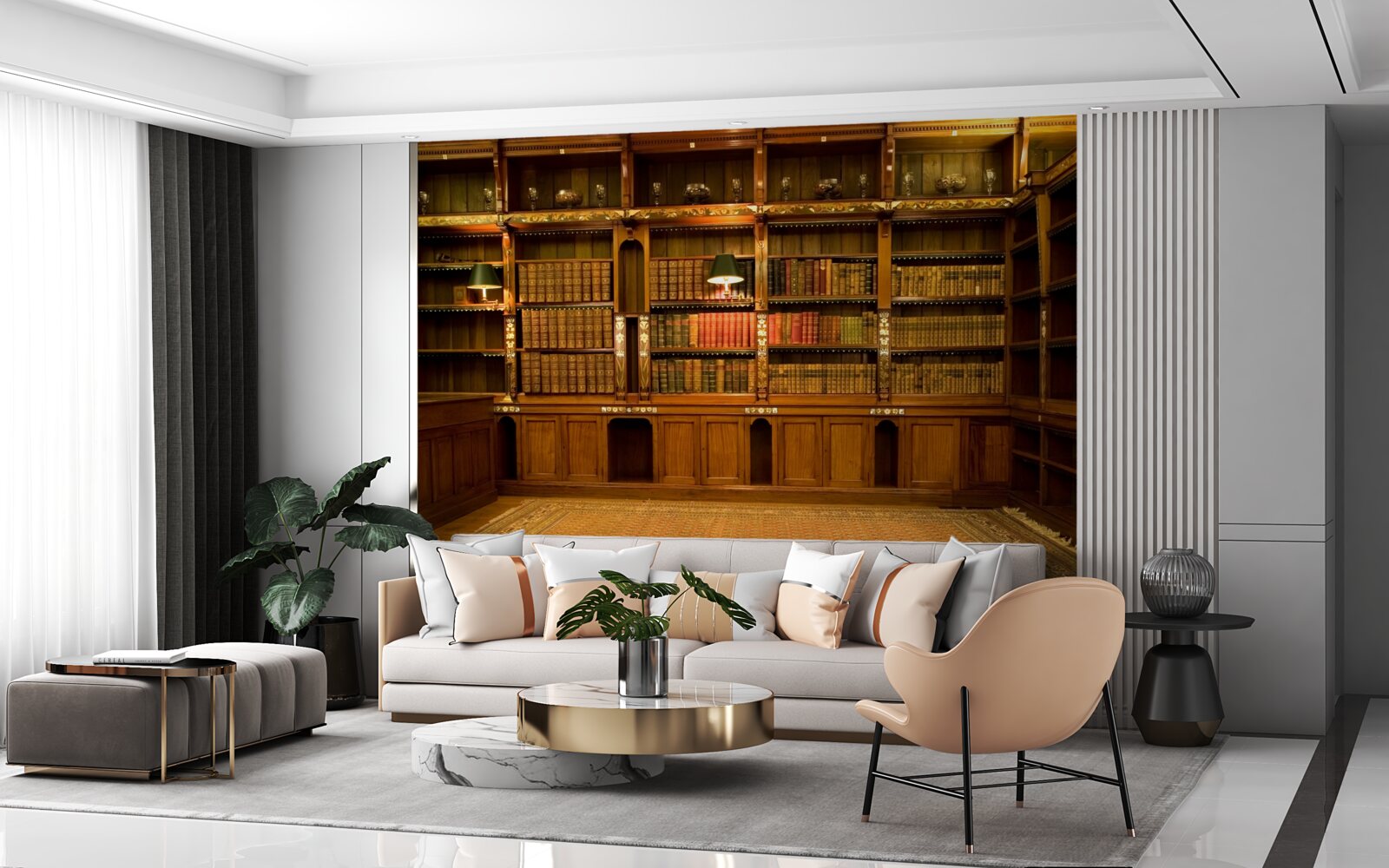 Fotobehang bibliotheek vol oude boeken