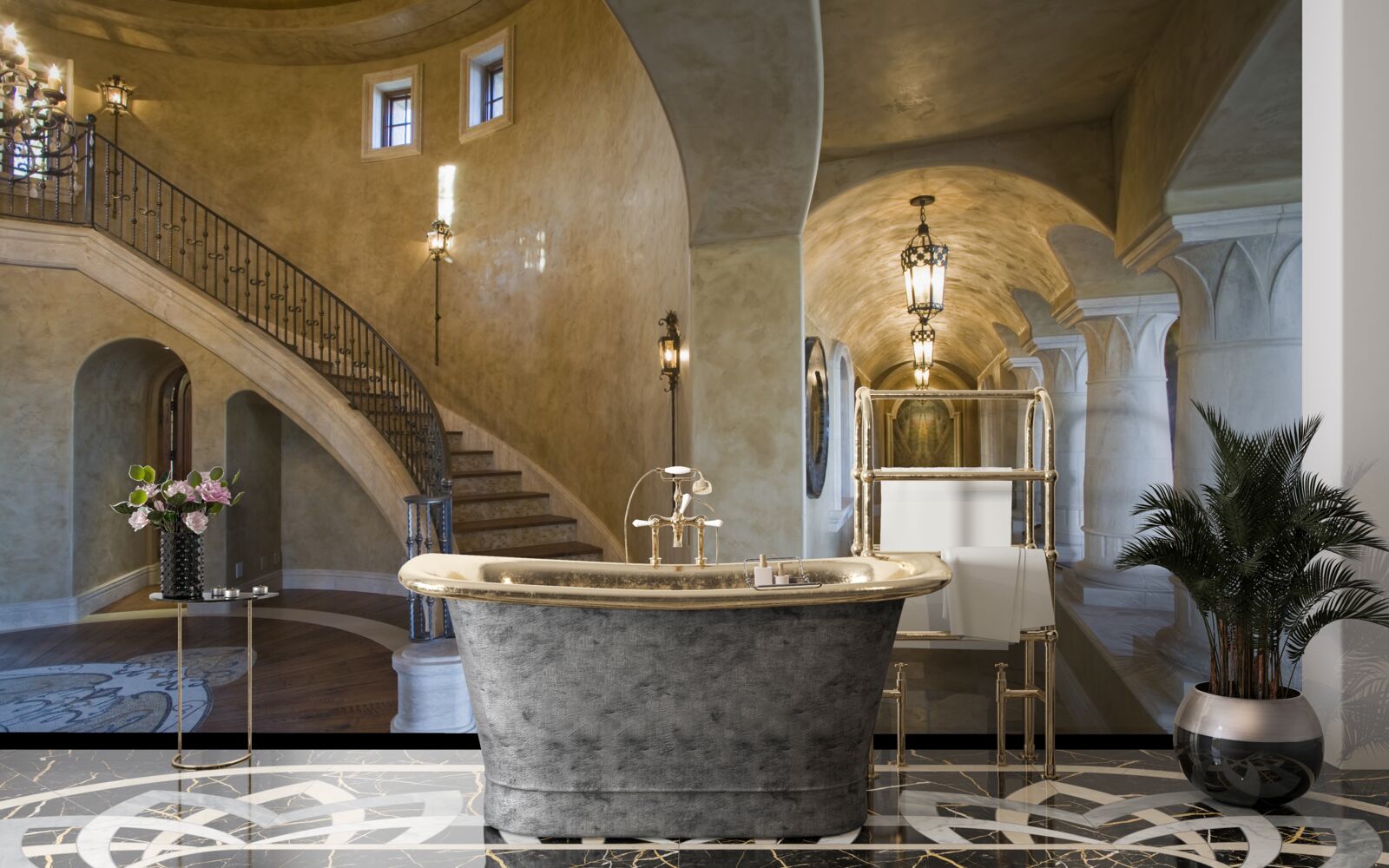 Fotobehang het gebruik van marmer in woonarchitectuur