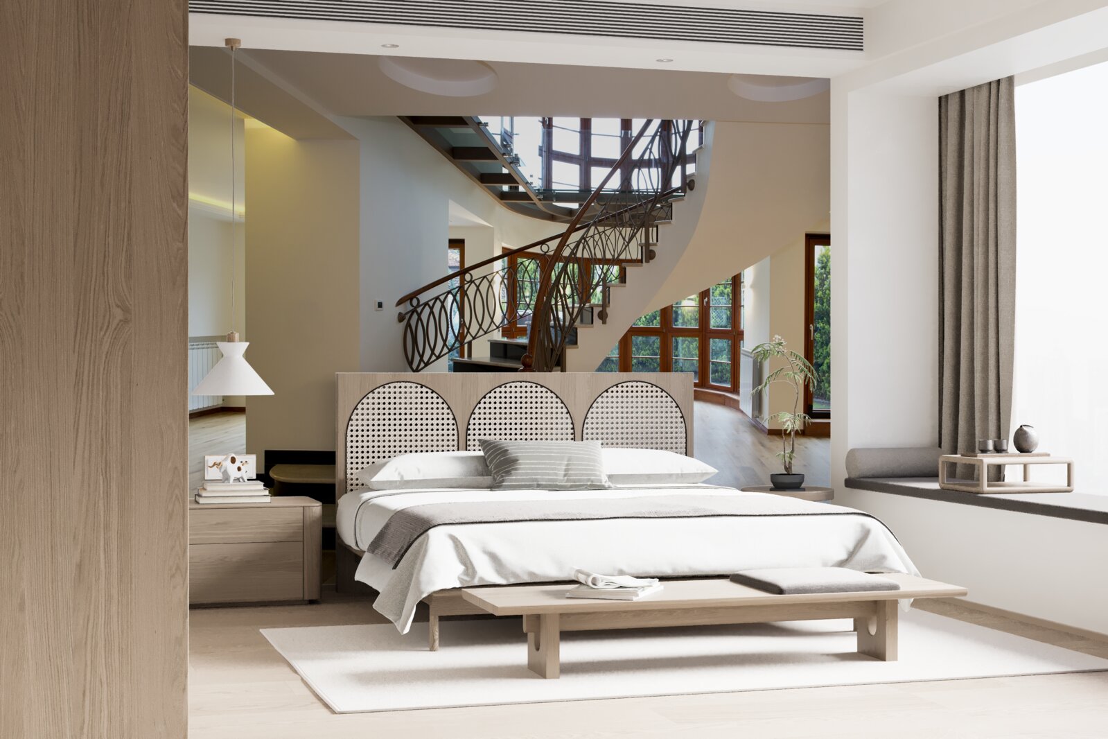 Fotobehang ontvangsthal met formele trap