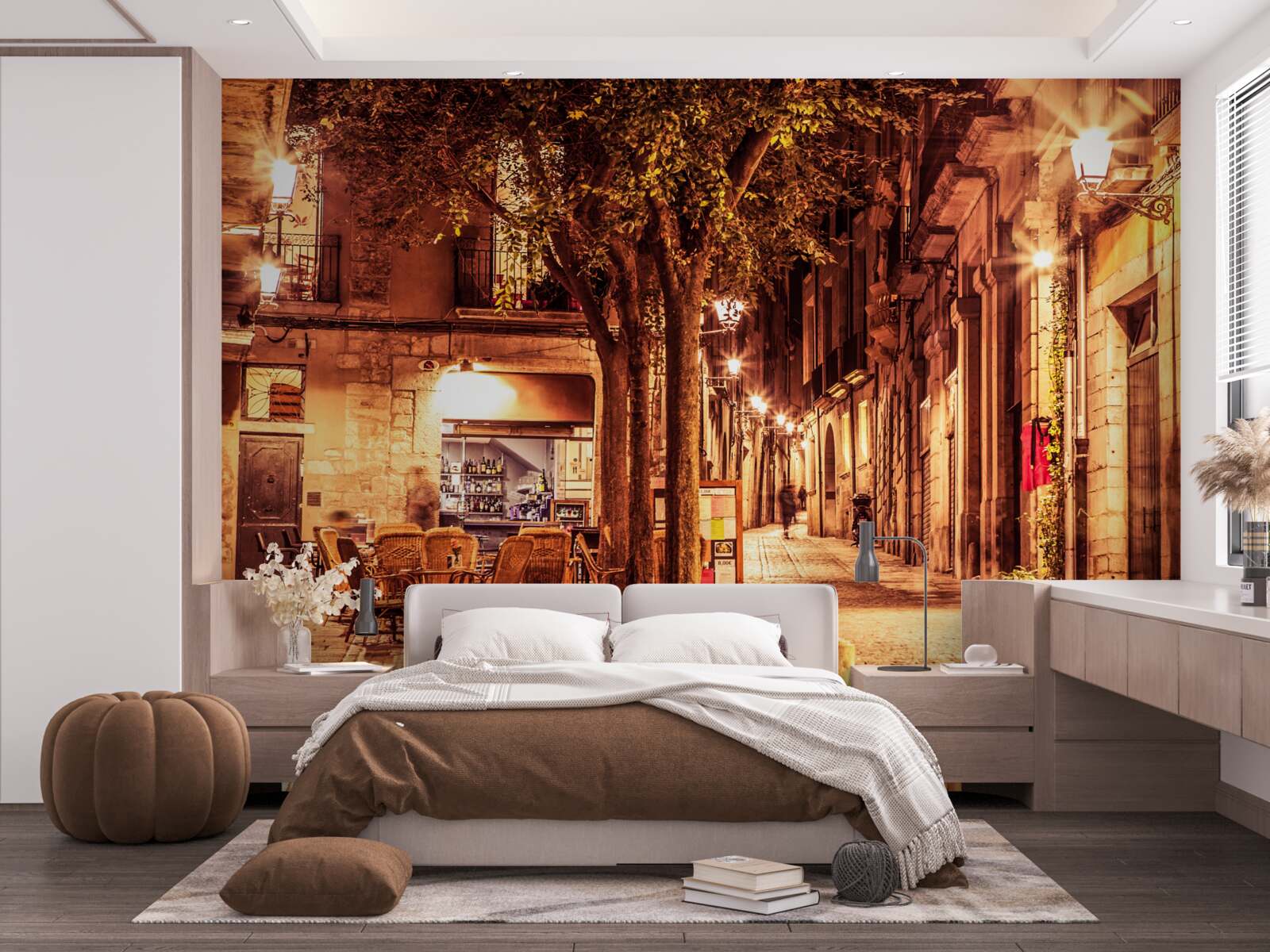 Fotobehang avondstraat van de oude stad