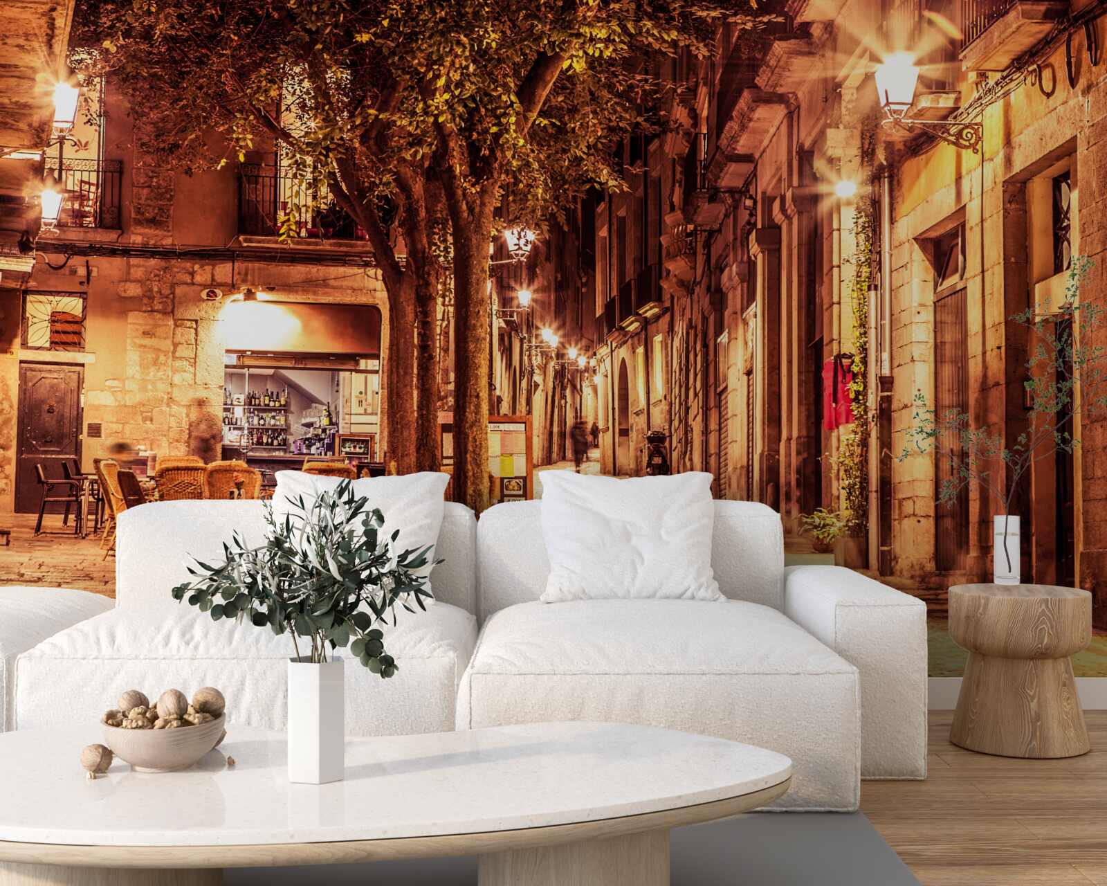 Fotobehang avondstraat van de oude stad