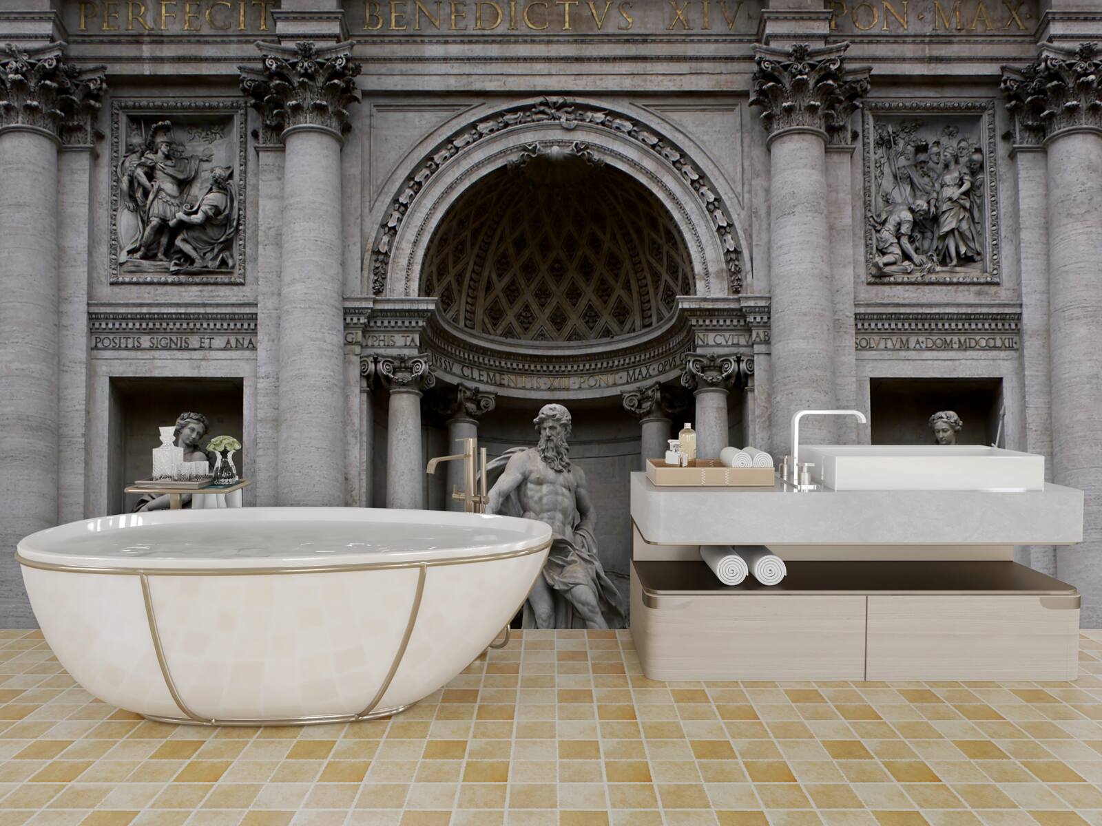 Fotobehang treves fontein beelden