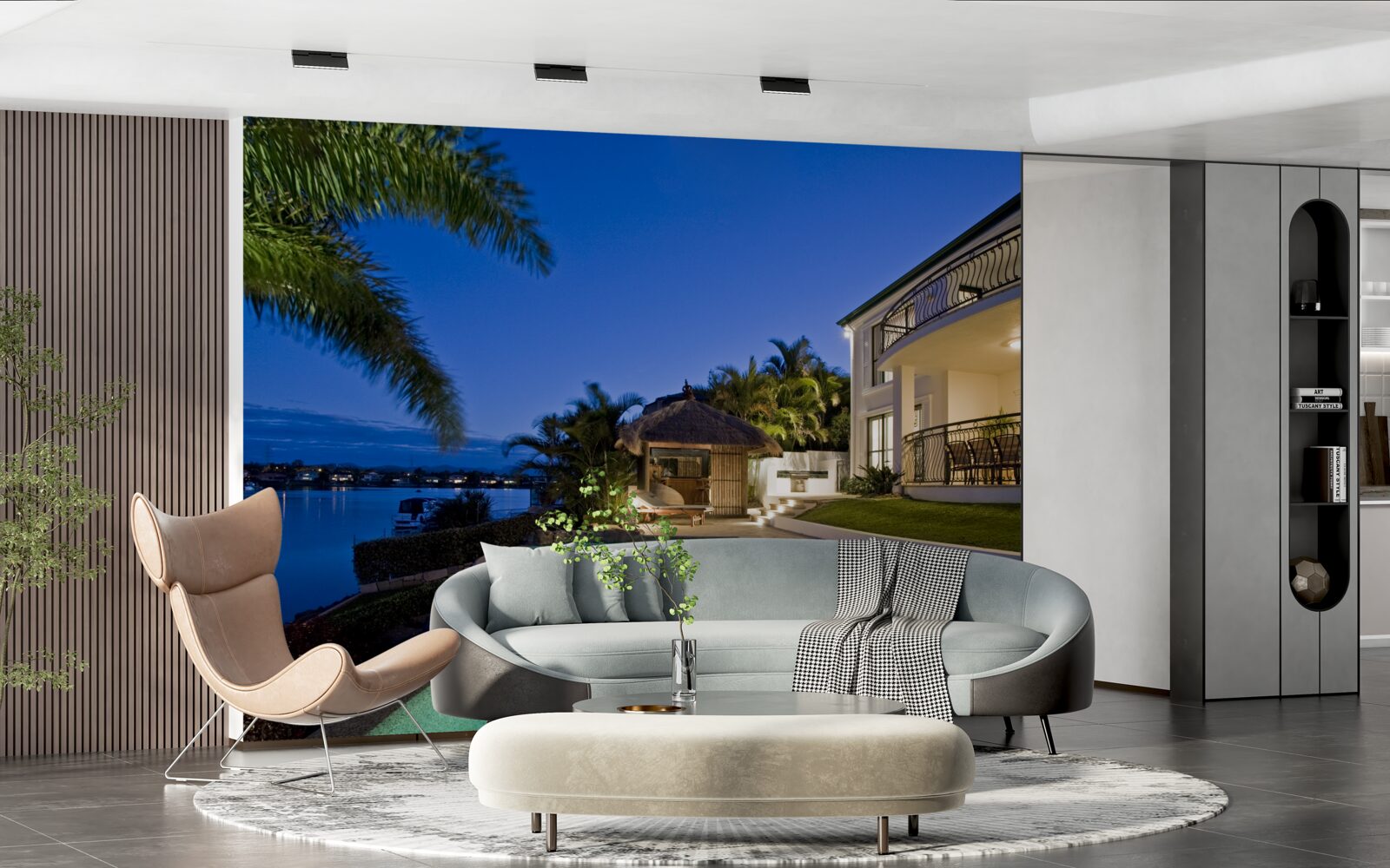 Fotobehang luxe zwembad naast de camping