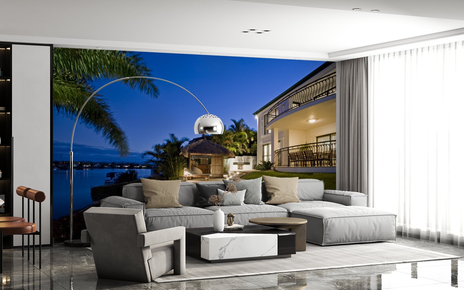 Fotobehang luxe zwembad naast de camping