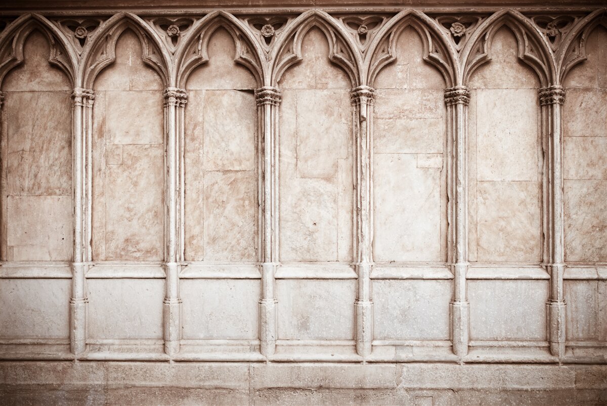 Fotobehang stenen bogen in gotische stijl