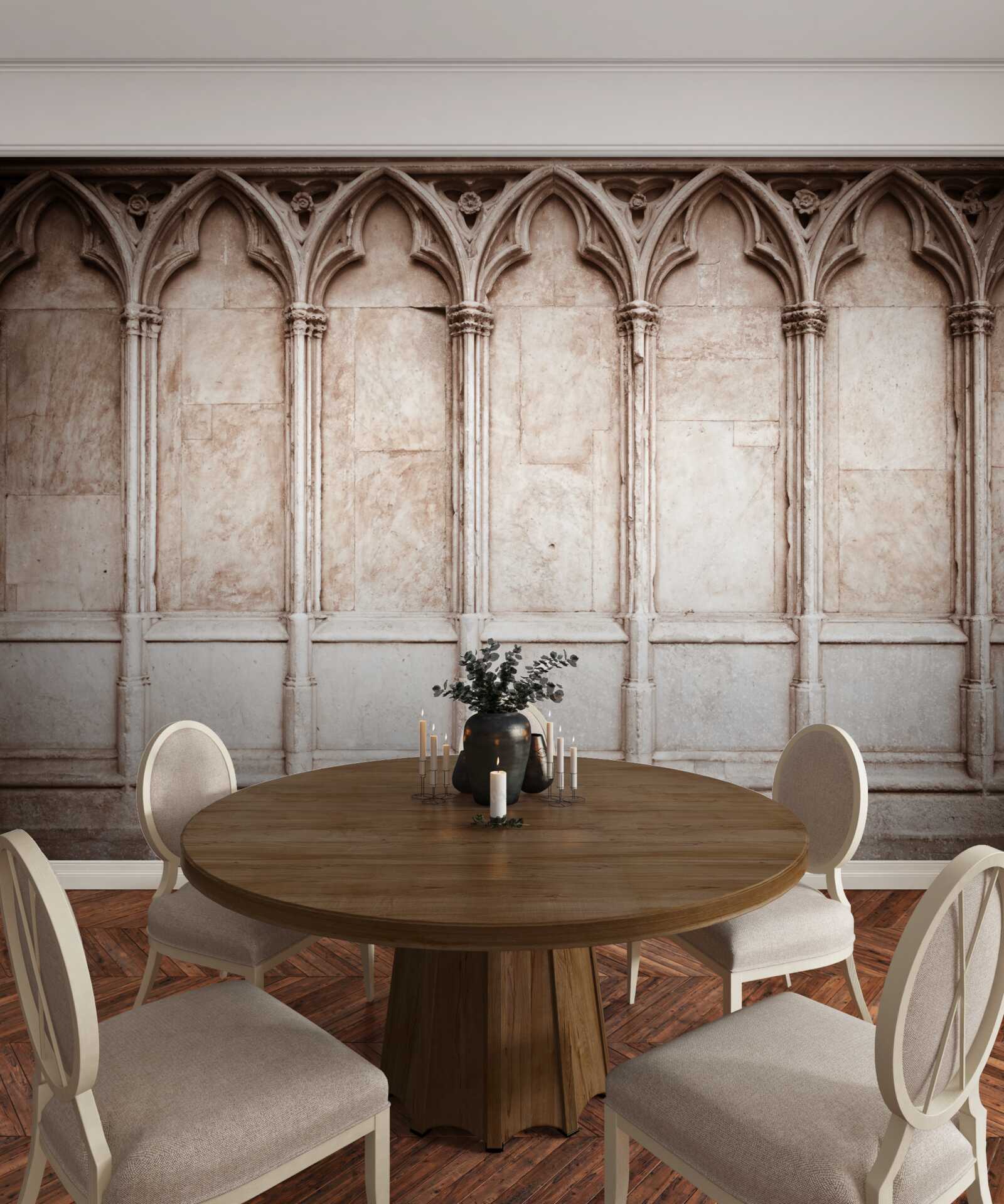 Fotobehang stenen bogen in gotische stijl