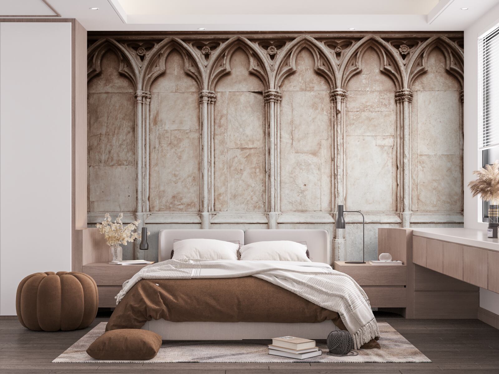 Fotobehang stenen bogen in gotische stijl