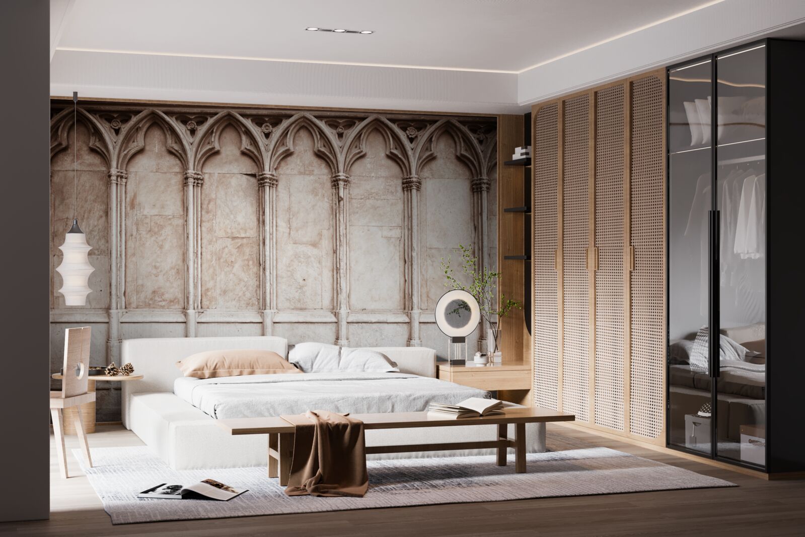 Fotobehang stenen bogen in gotische stijl