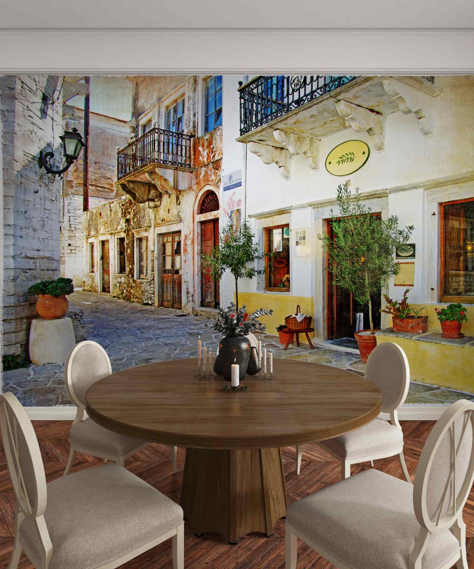 Fotobehang winkelen in de oude winkelstraat