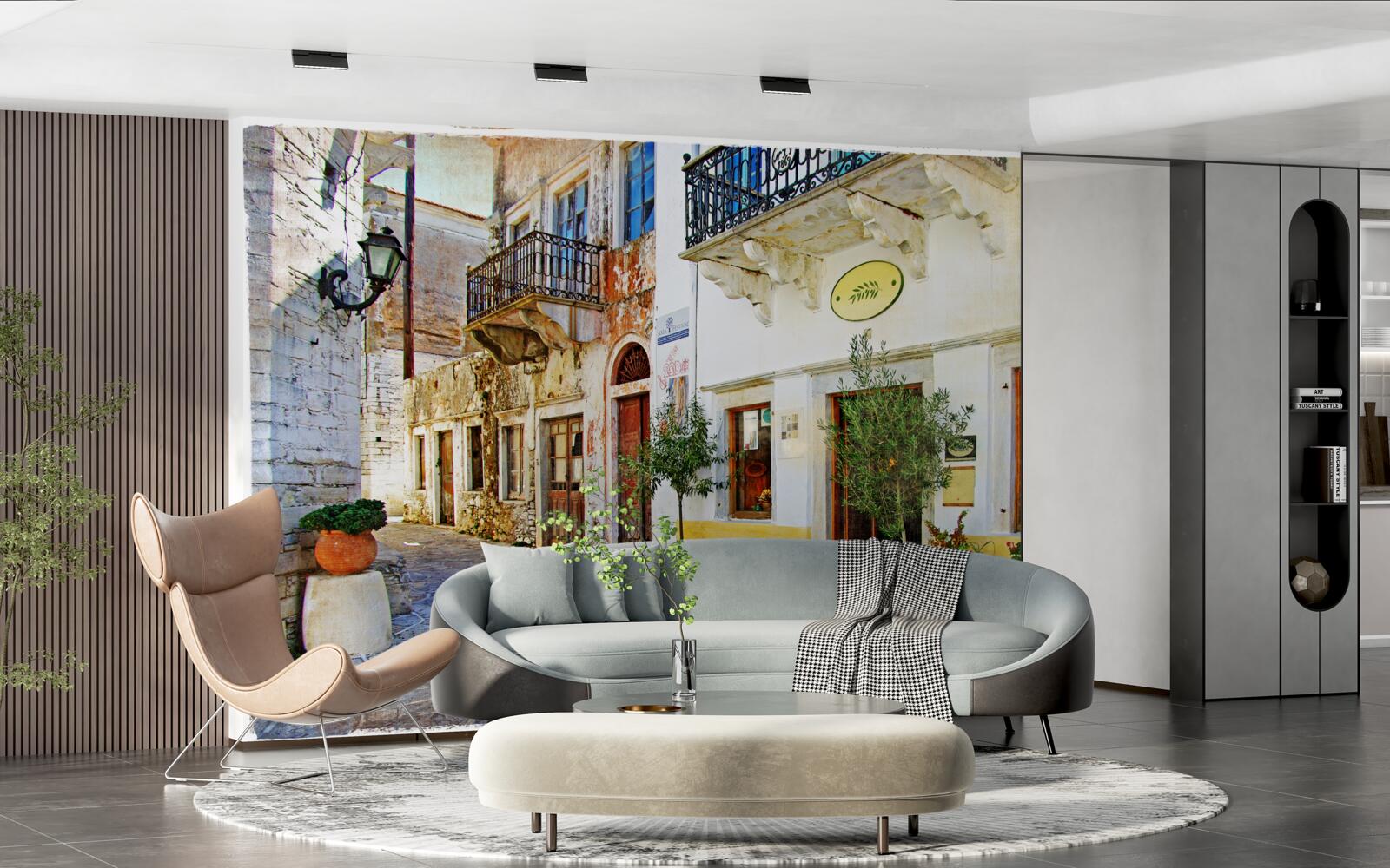 Fotobehang winkelen in de oude winkelstraat