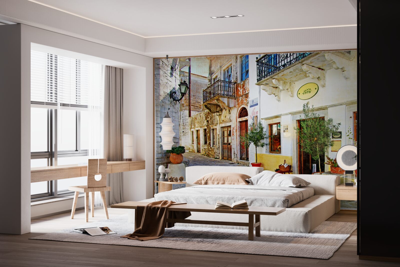 Fotobehang winkelen in de oude winkelstraat