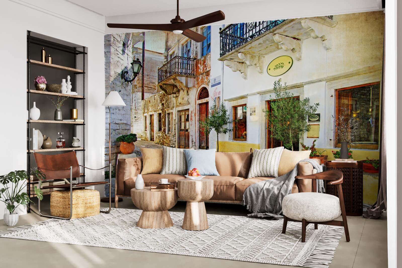 Fotobehang winkelen in de oude winkelstraat