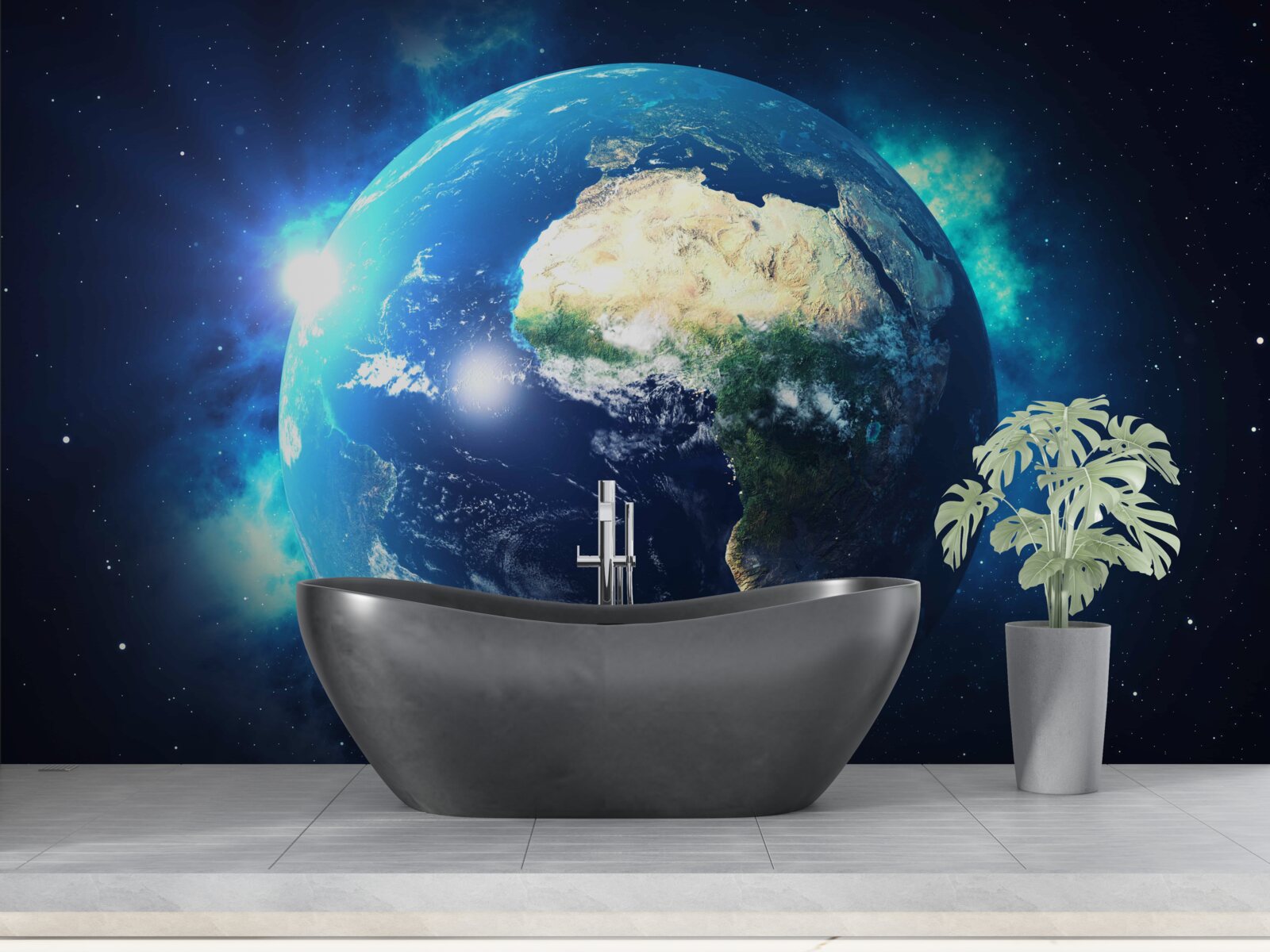 Fotobehang afrika en de planeet aarde