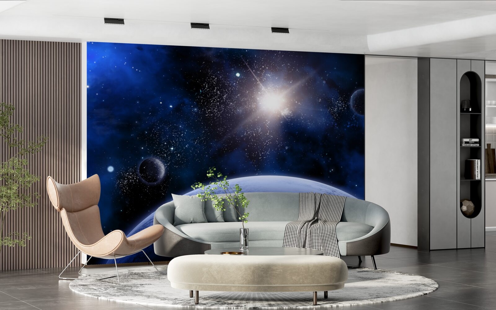 Fotobehang Gloeiende ruimtester