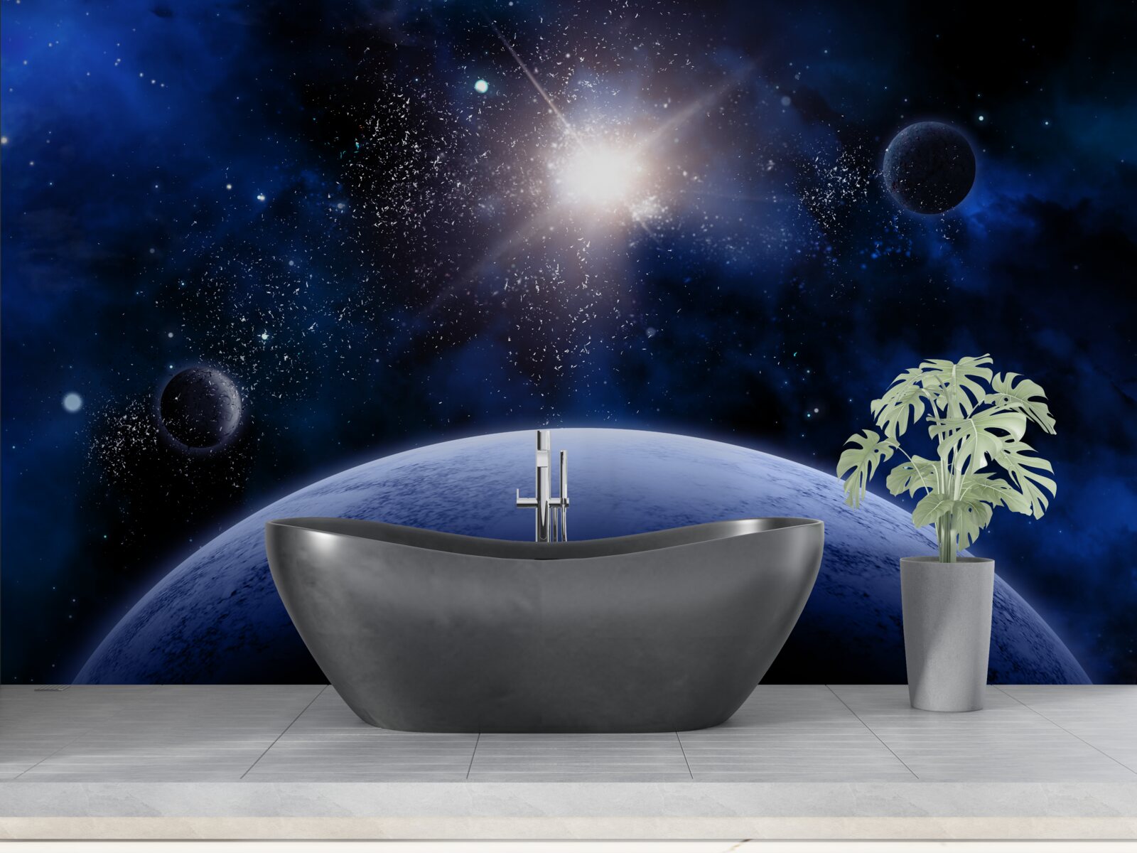 Fotobehang Gloeiende ruimtester