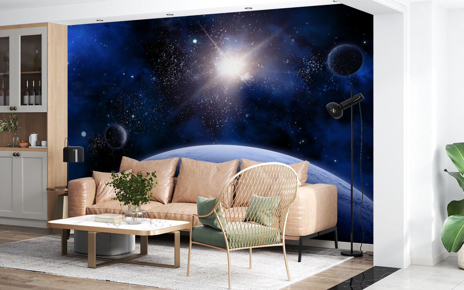 Fotobehang Gloeiende ruimtester