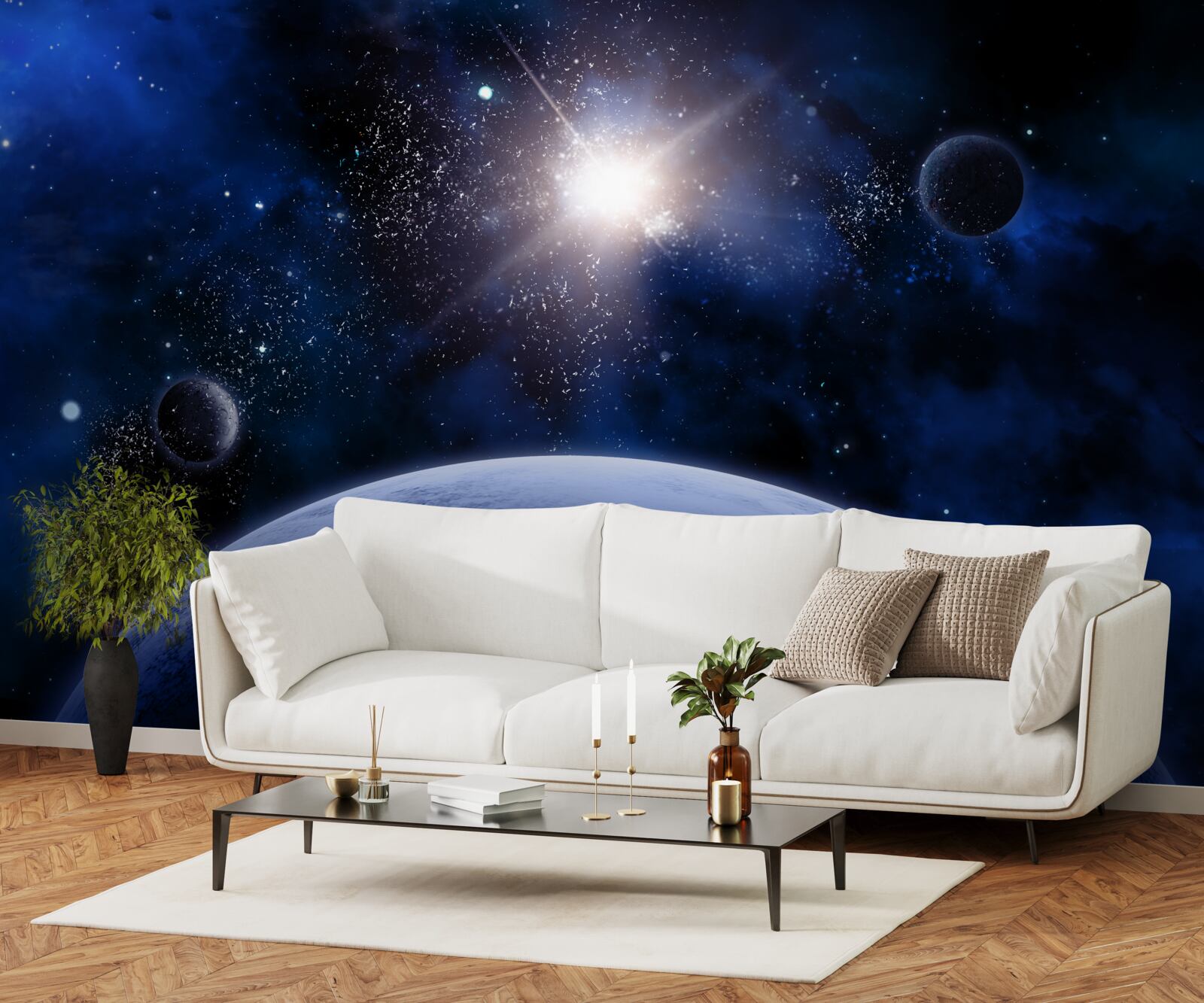 Fotobehang Gloeiende ruimtester