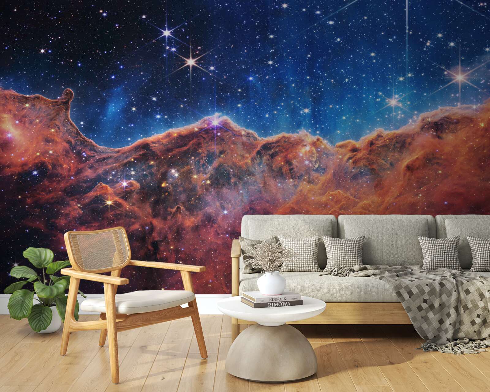 Fotobehang kosmische wolken met sterren