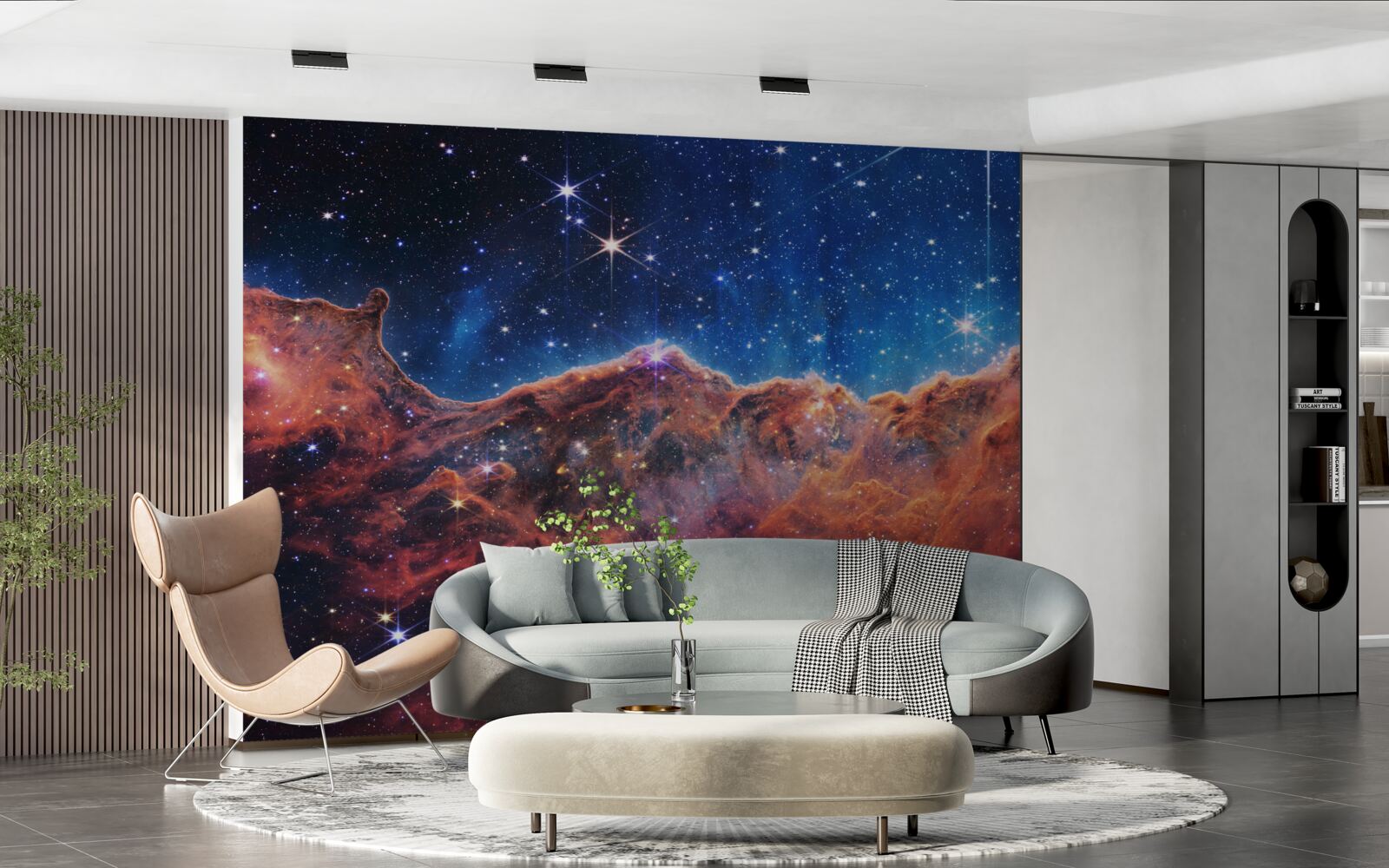 Fotobehang kosmische wolken met sterren