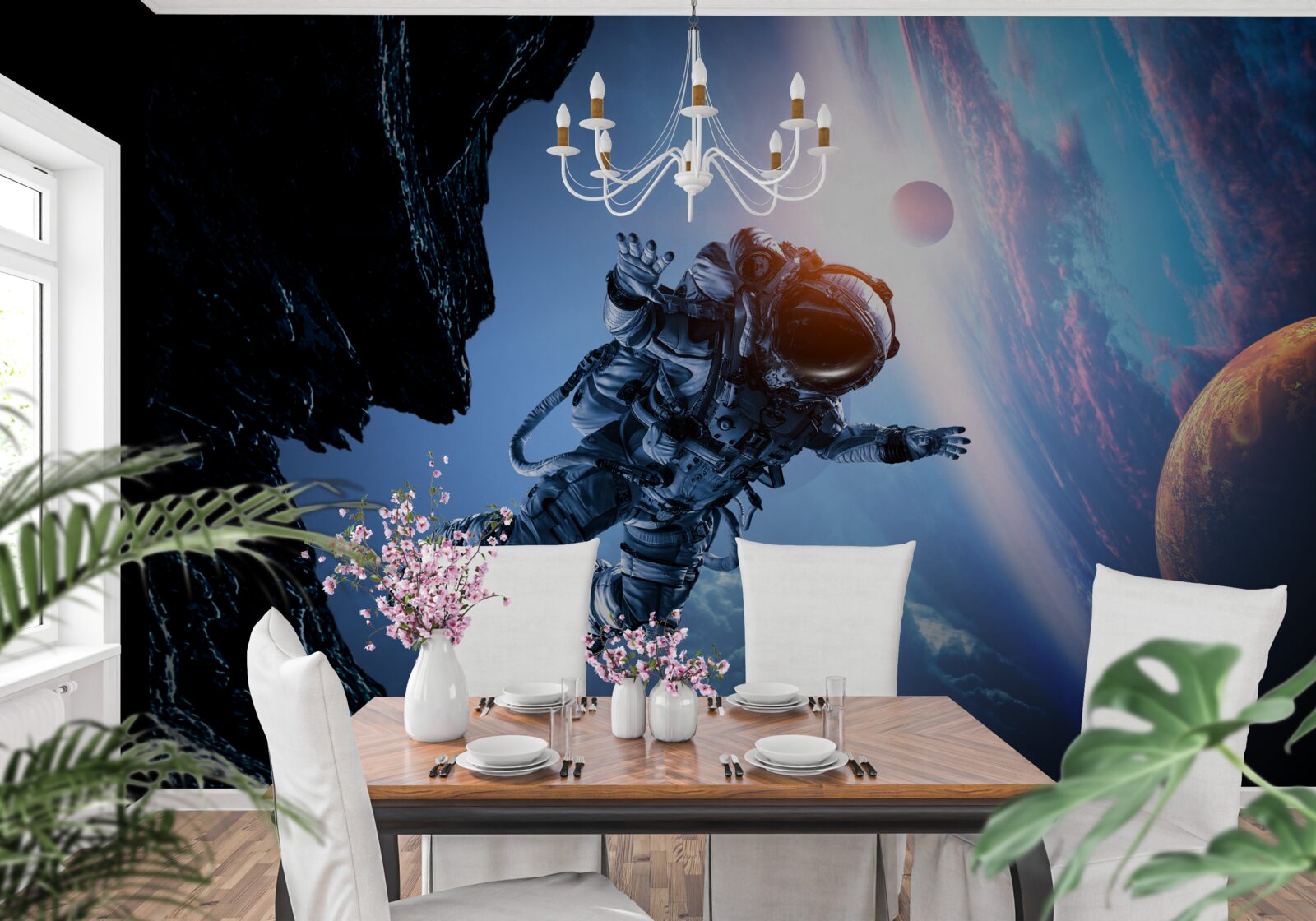 Fotobehang astronaut in het heelal