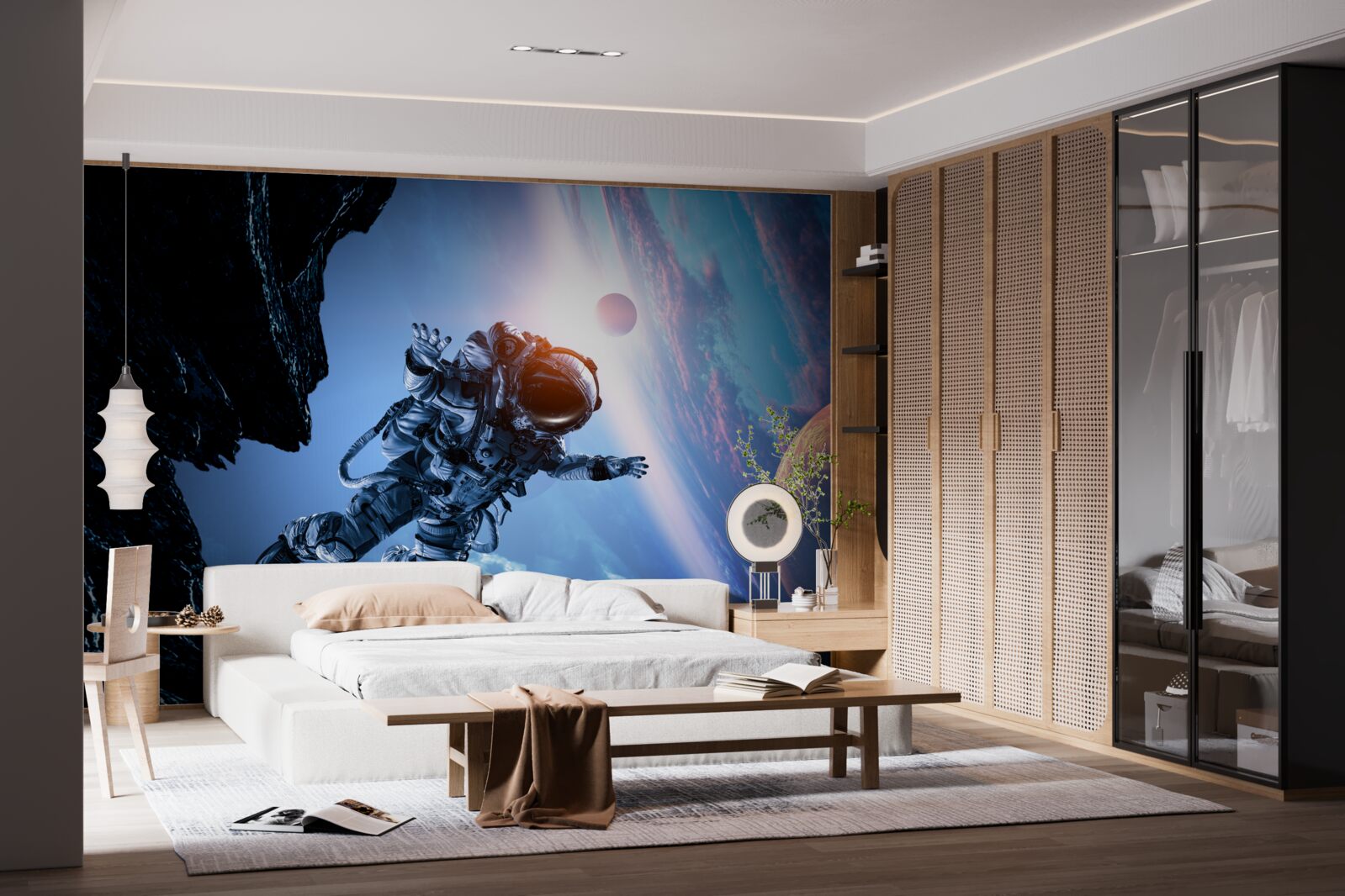 Fotobehang astronaut in het heelal