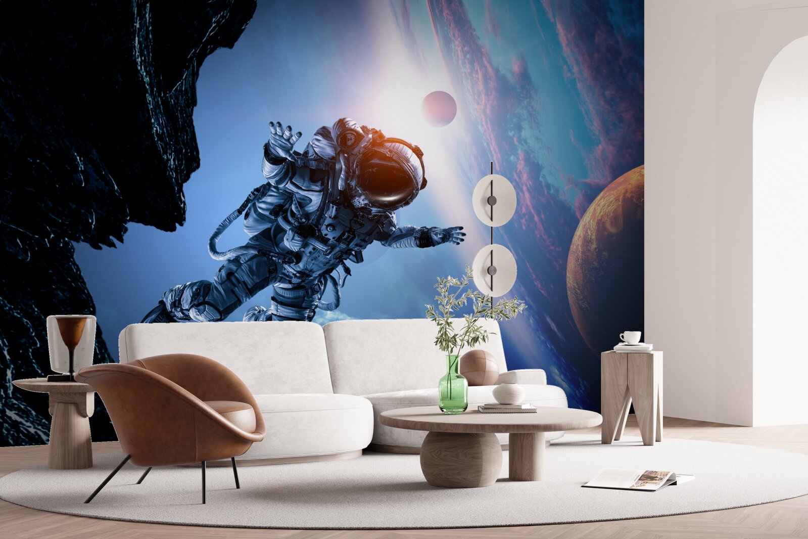 Fotobehang astronaut in het heelal