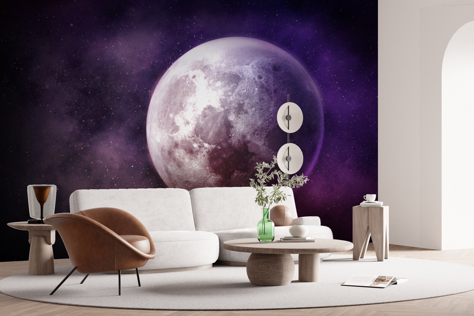 Fotobehang violette nuances van de maan