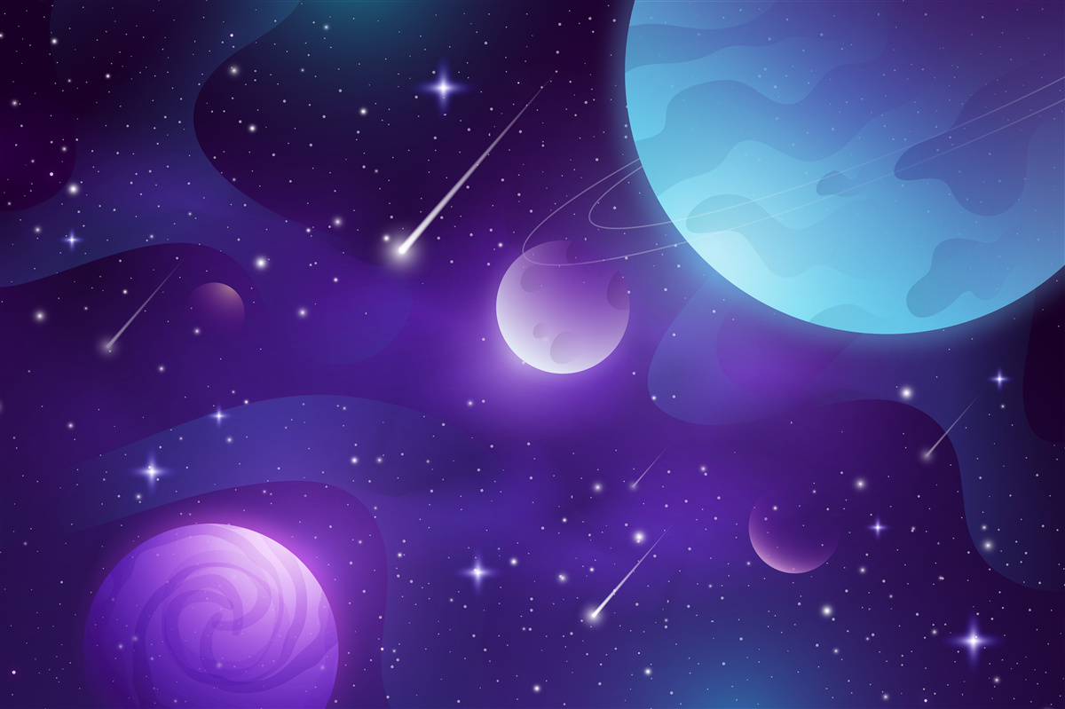 Fotobehang sterren en planeten in het heelal