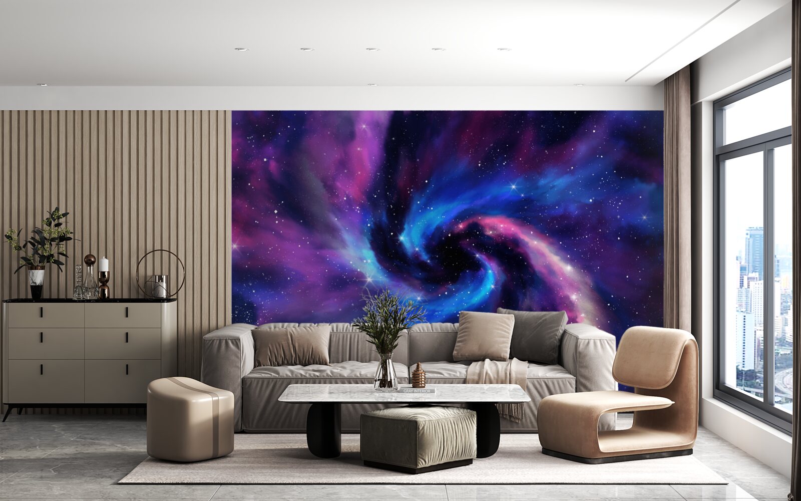 Fotobehang fascinerende schakeringen van universums