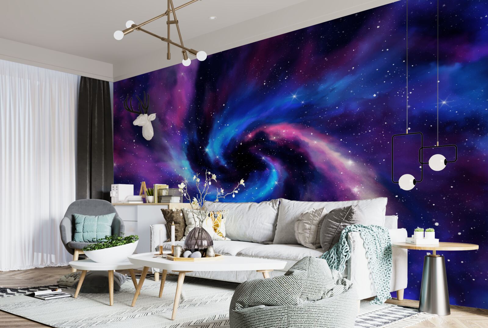 Fotobehang fascinerende schakeringen van universums